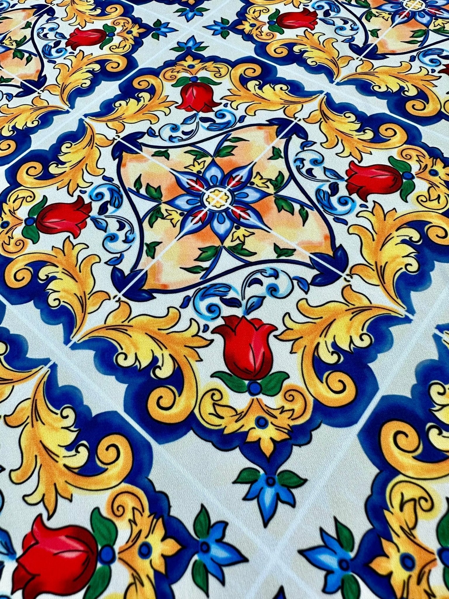 Majolica Pattern Fabric, Sicilian print Fabric , Fabric By The Yard - Whotex Online Fabric Store