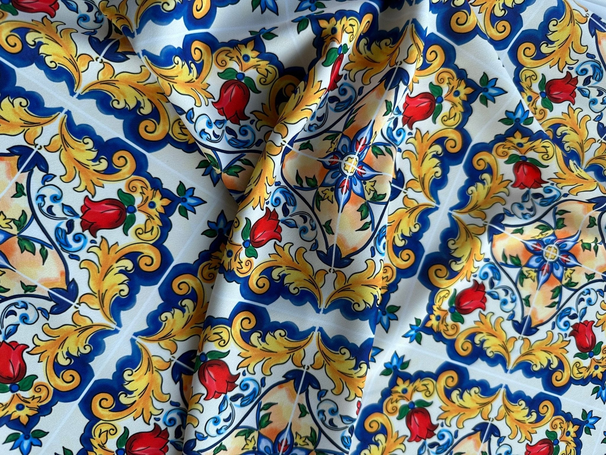 Majolica Pattern Fabric, Sicilian print Fabric , Fabric By The Yard - Whotex Online Fabric Store