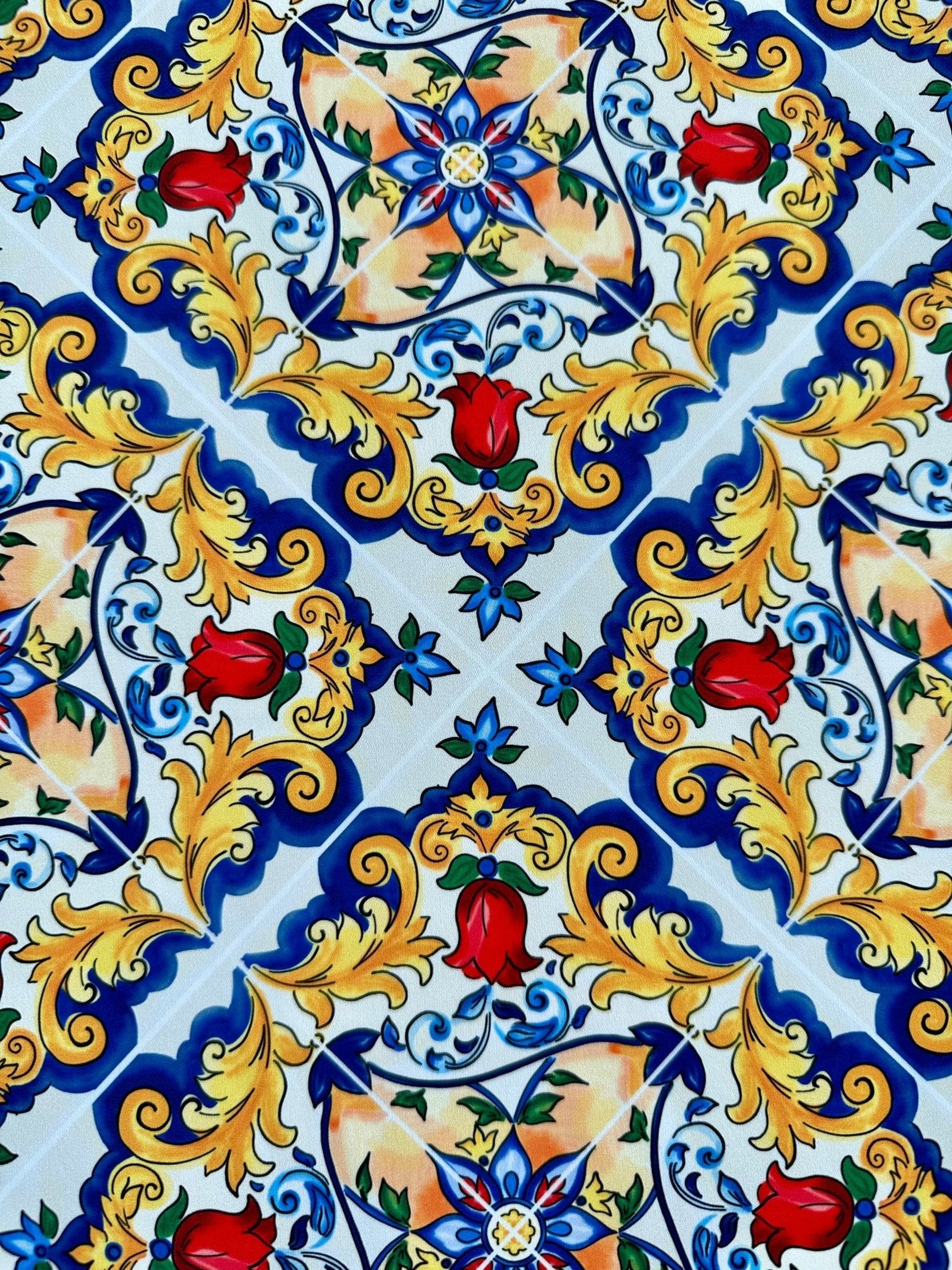 Majolica Pattern Fabric, Sicilian print Fabric , Fabric By The Yard - Whotex Online Fabric Store