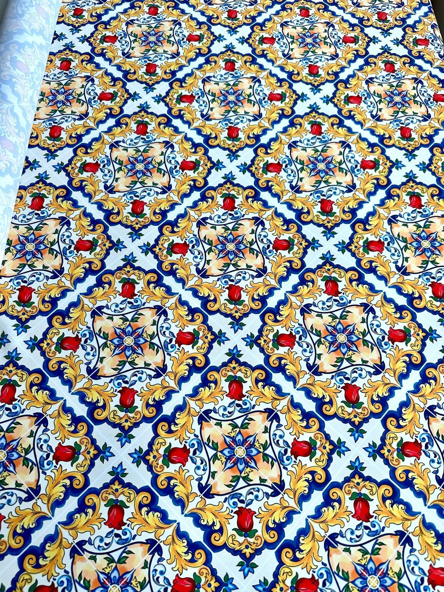 Majolica Pattern Fabric, Sicilian print Fabric , Fabric By The Yard - Whotex Online Fabric Store