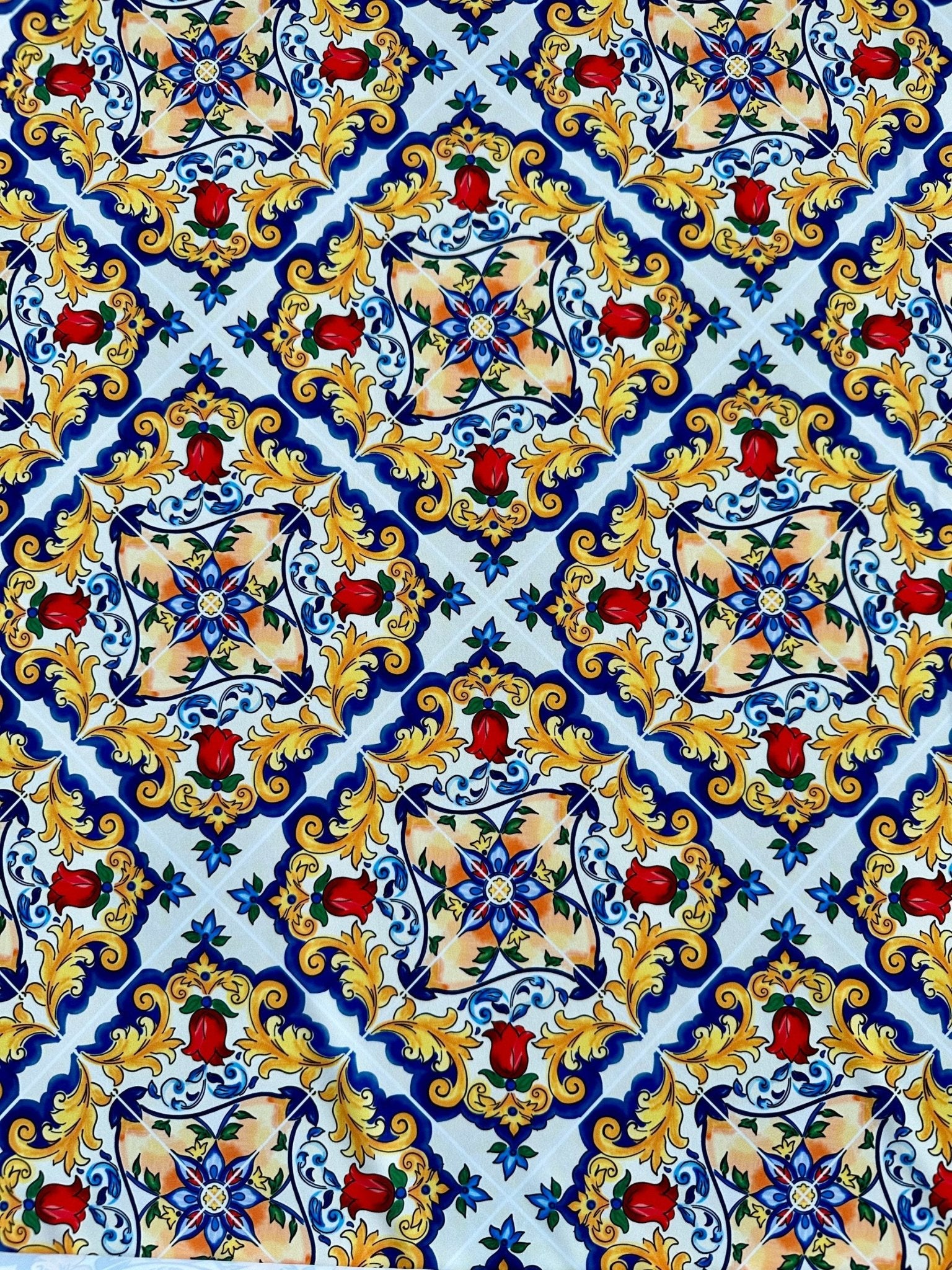 Majolica Pattern Fabric, Sicilian print Fabric , Fabric By The Yard - Whotex Online Fabric Store