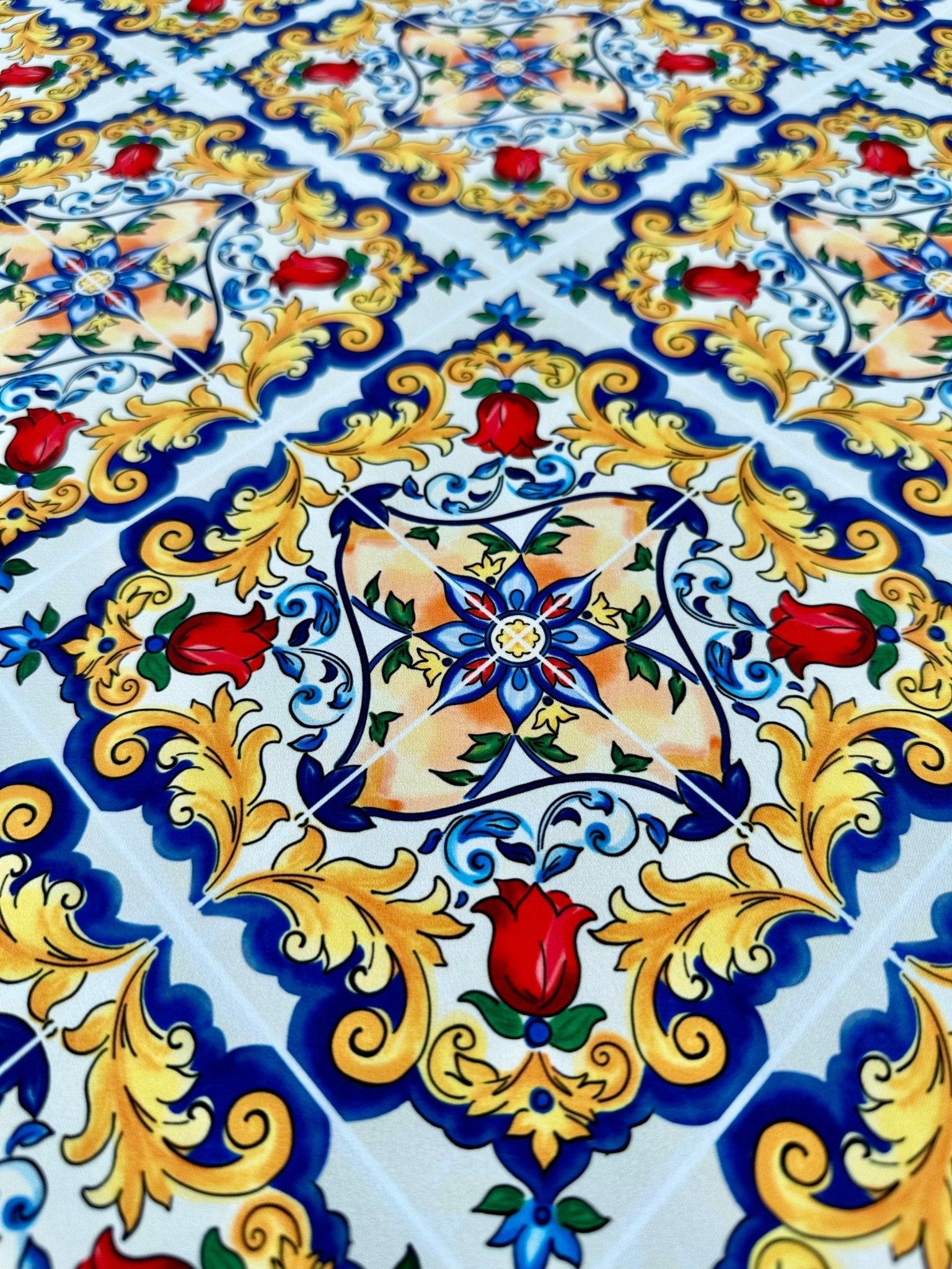 Majolica Pattern Fabric, Sicilian print Fabric , Fabric By The Yard - Whotex Online Fabric Store