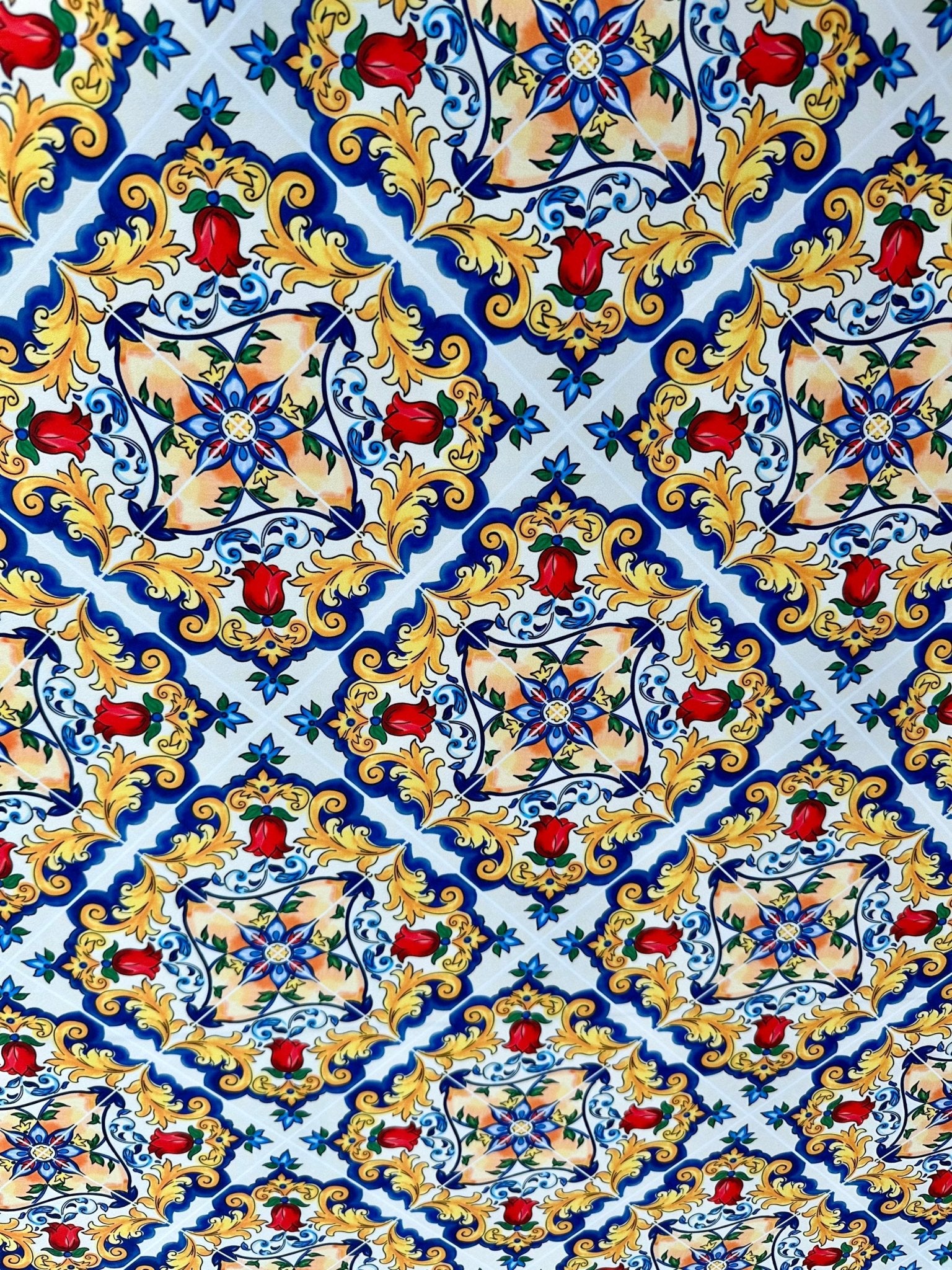 Majolica Pattern Fabric, Sicilian print Fabric , Fabric By The Yard - Whotex Online Fabric Store