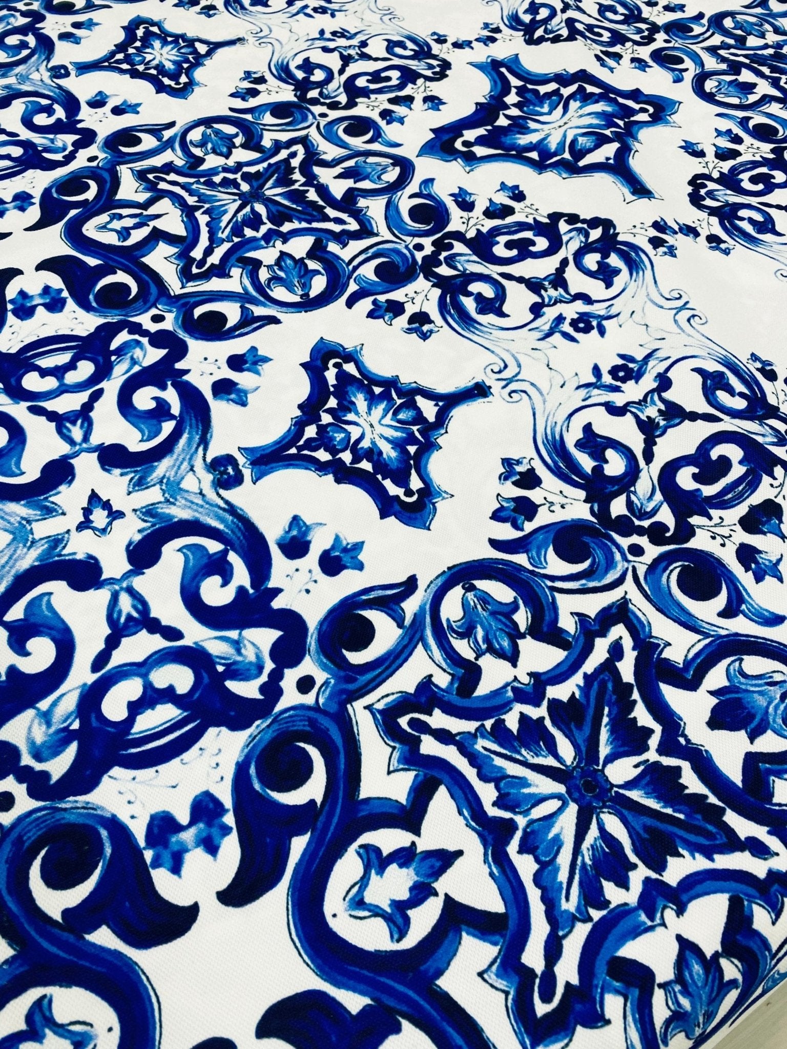 Majolica Pattern Upholstery Fabric, Digital print Fabric, outdoor runner curtain pillow bags Fabric - Whotex Online Fabric Store
