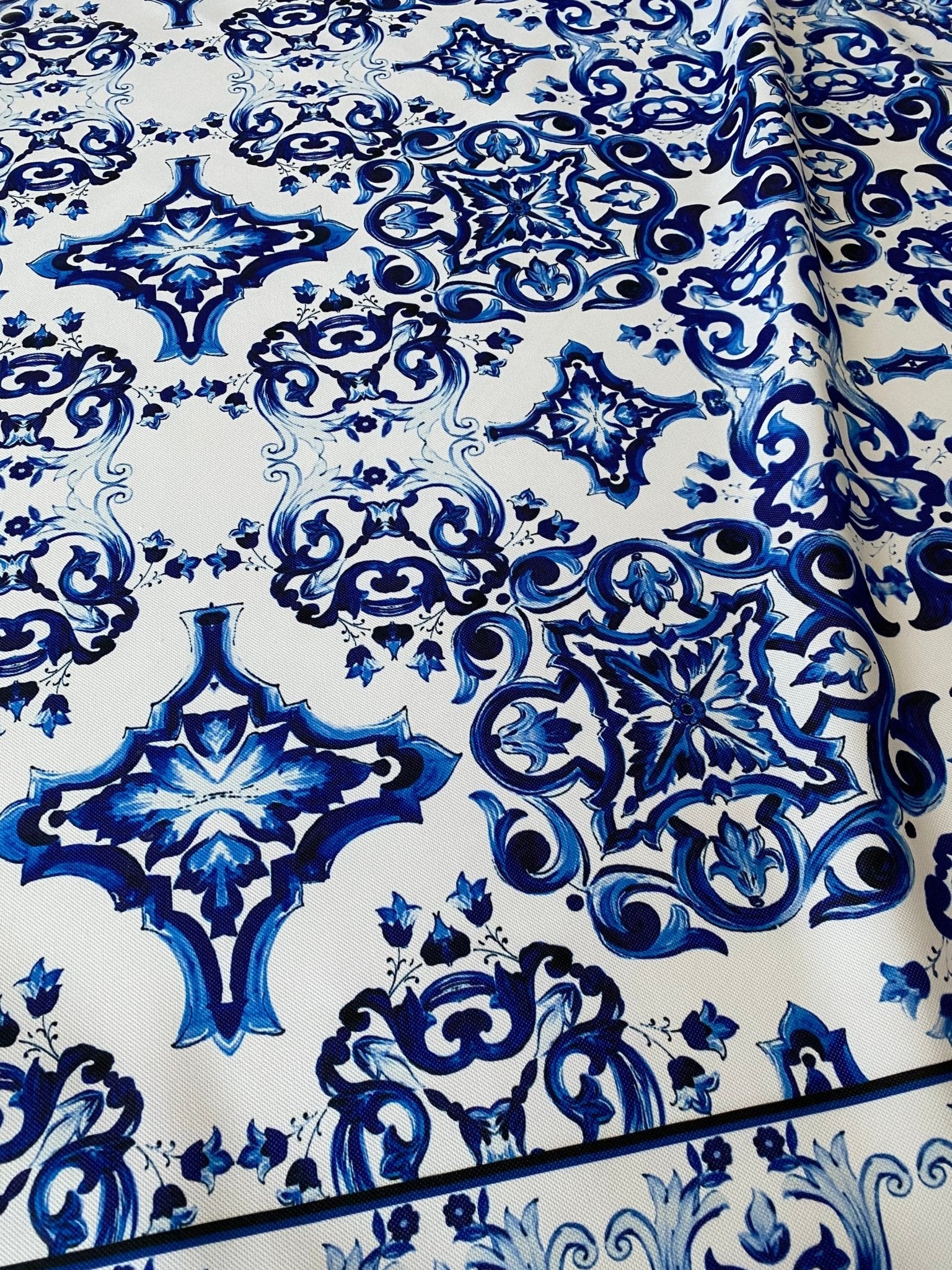 Majolica Pattern Upholstery Fabric, Digital print Fabric, outdoor runner curtain pillow bags Fabric - Whotex Online Fabric Store