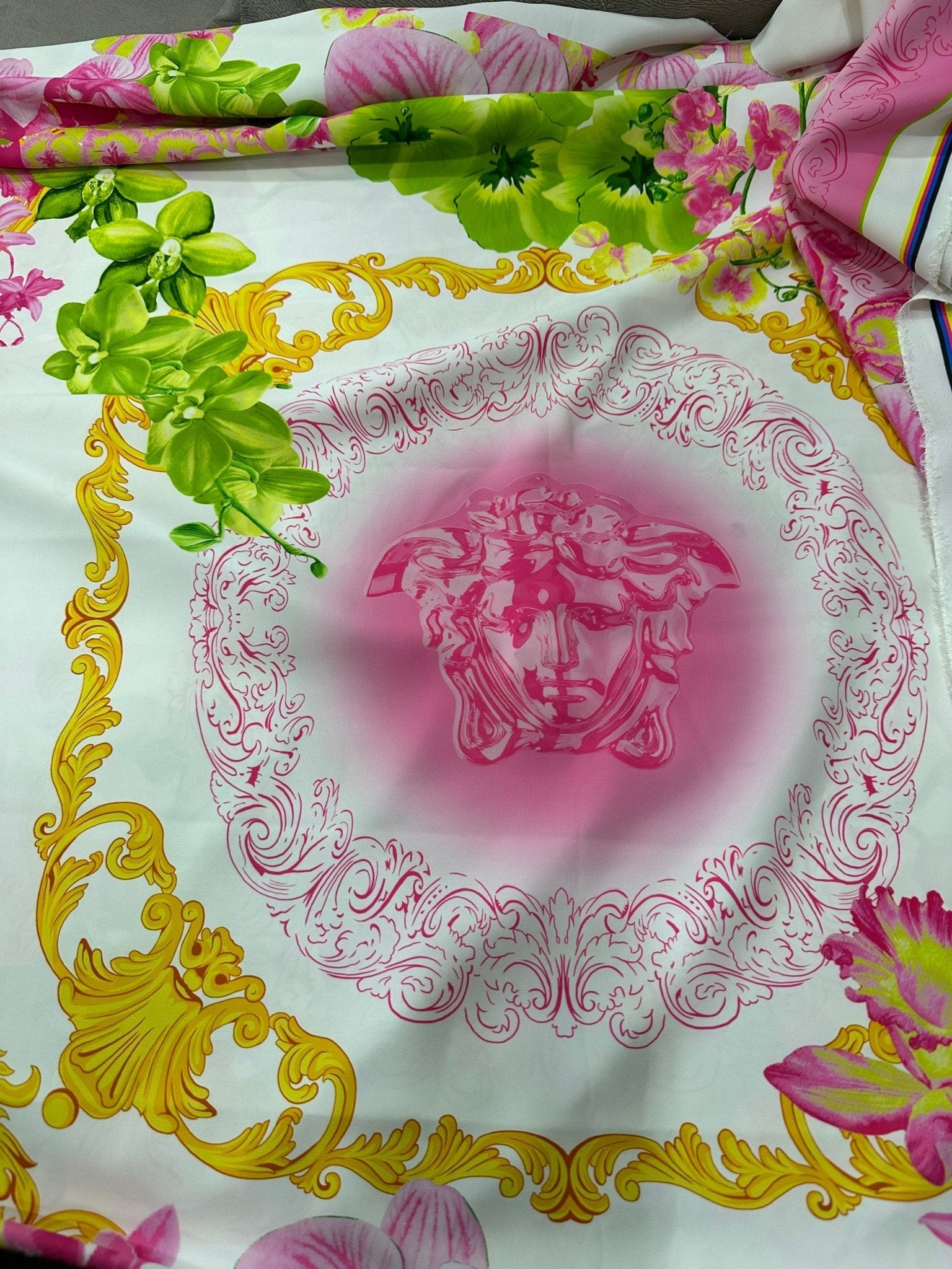 Orchid Floral Pattern Fabric , Swirl Print Fabric - Whotex Online Fabric Store