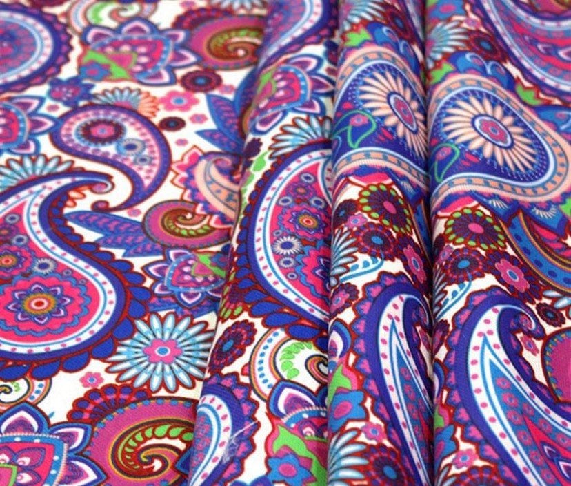 Paisley Pattern Upholstery Fabric, Purple Upholstery Fabric, home decor, Digital print Fabric, outdoor runner curtain pillow bags Fabric - Whotex Online Fabric Store