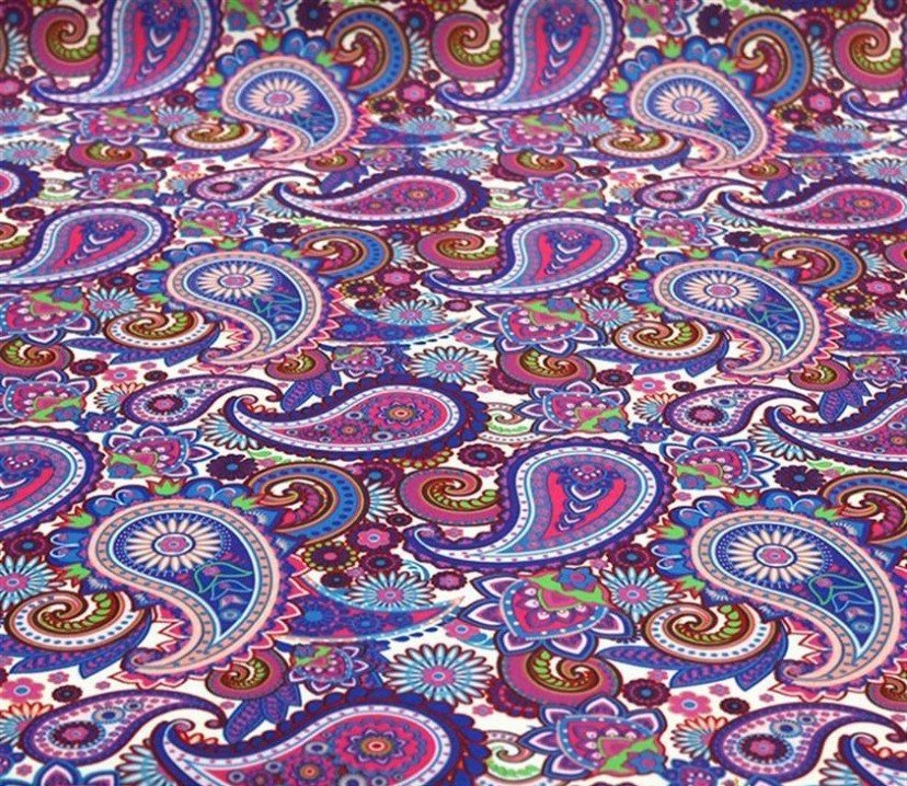 Paisley Pattern Upholstery Fabric, Purple Upholstery Fabric, home decor, Digital print Fabric, outdoor runner curtain pillow bags Fabric - Whotex Online Fabric Store