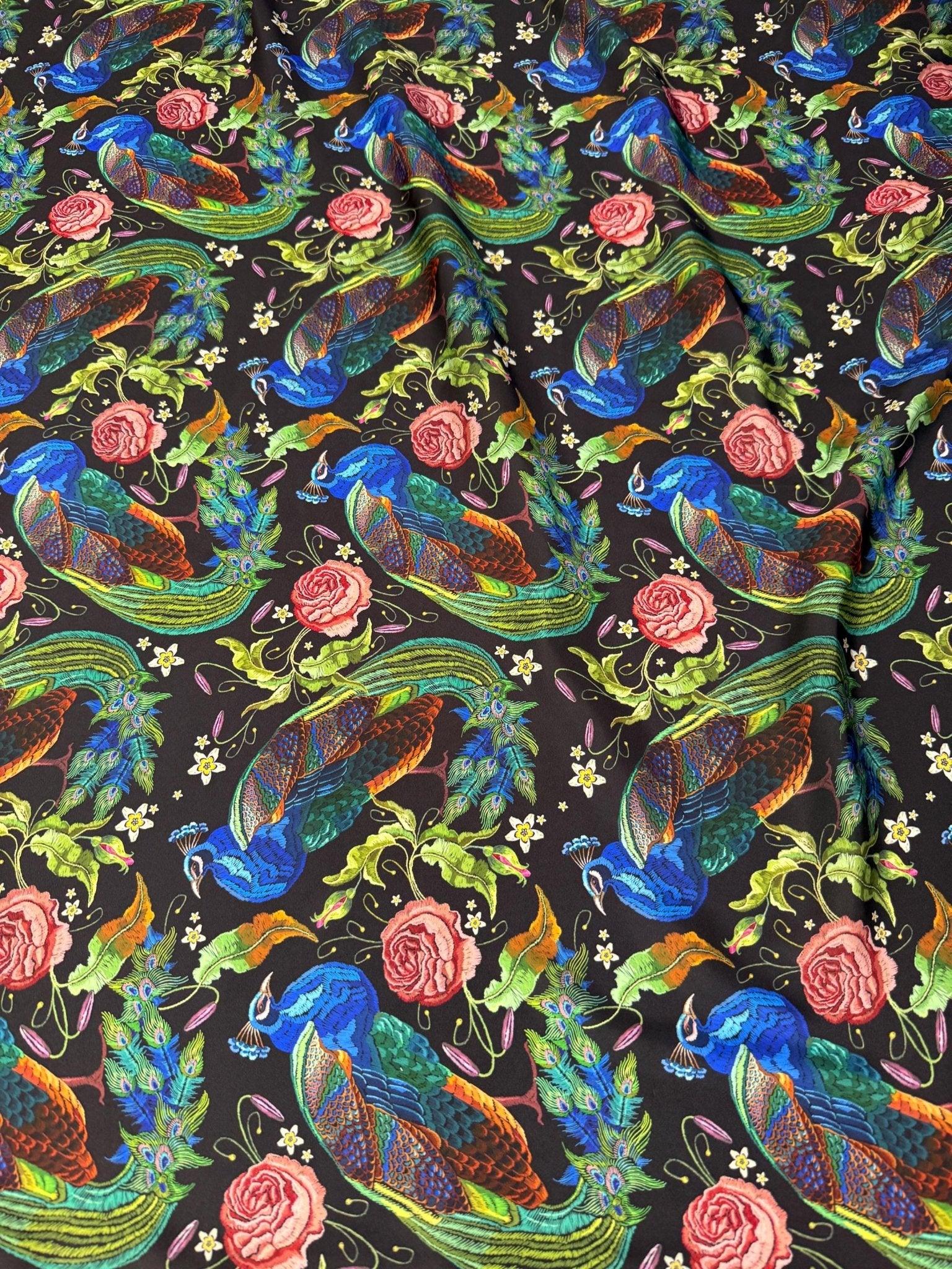 Peacock Pattern Fabric, Rose Fabric By The Yard - Whotex Online Fabric Store