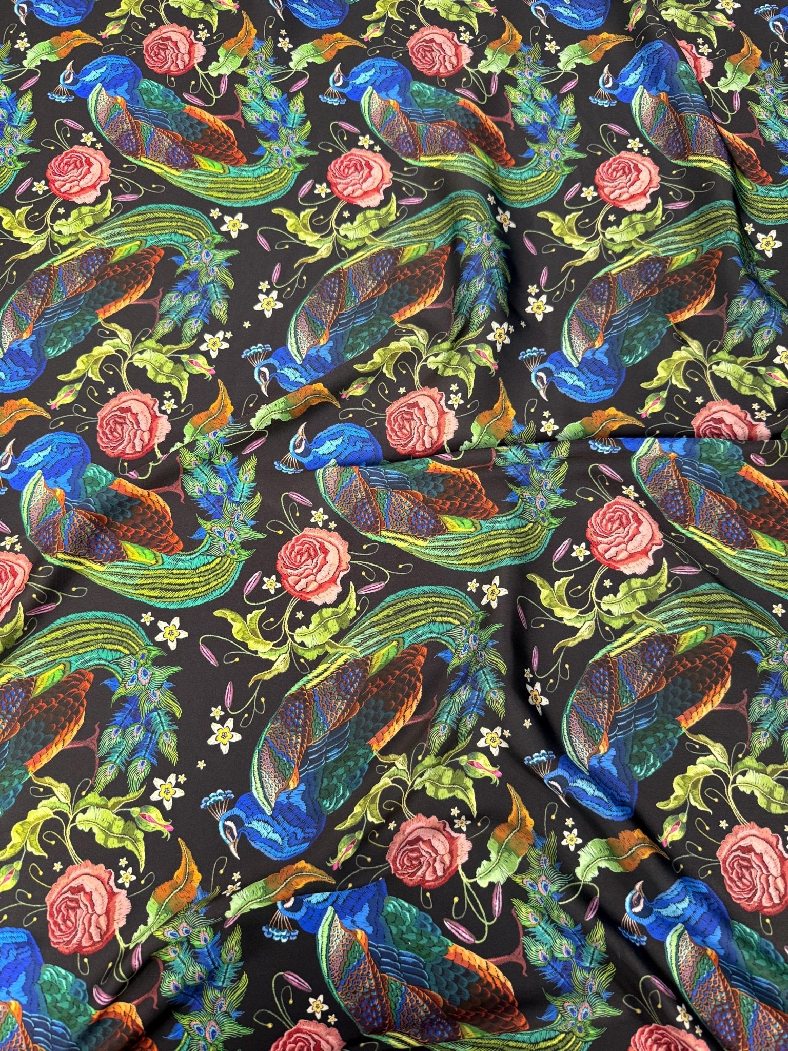 Peacock Pattern Fabric, Rose Fabric By The Yard - Whotex Online Fabric Store