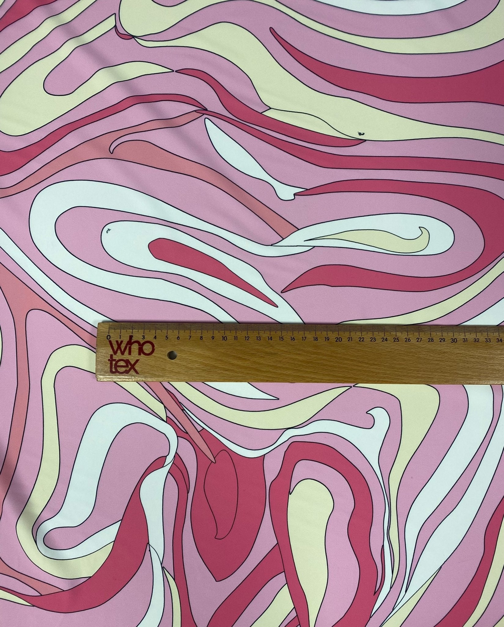 Pink and Yellow Psychedelic Swirl Print Fabric - Whotex Online Fabric Store