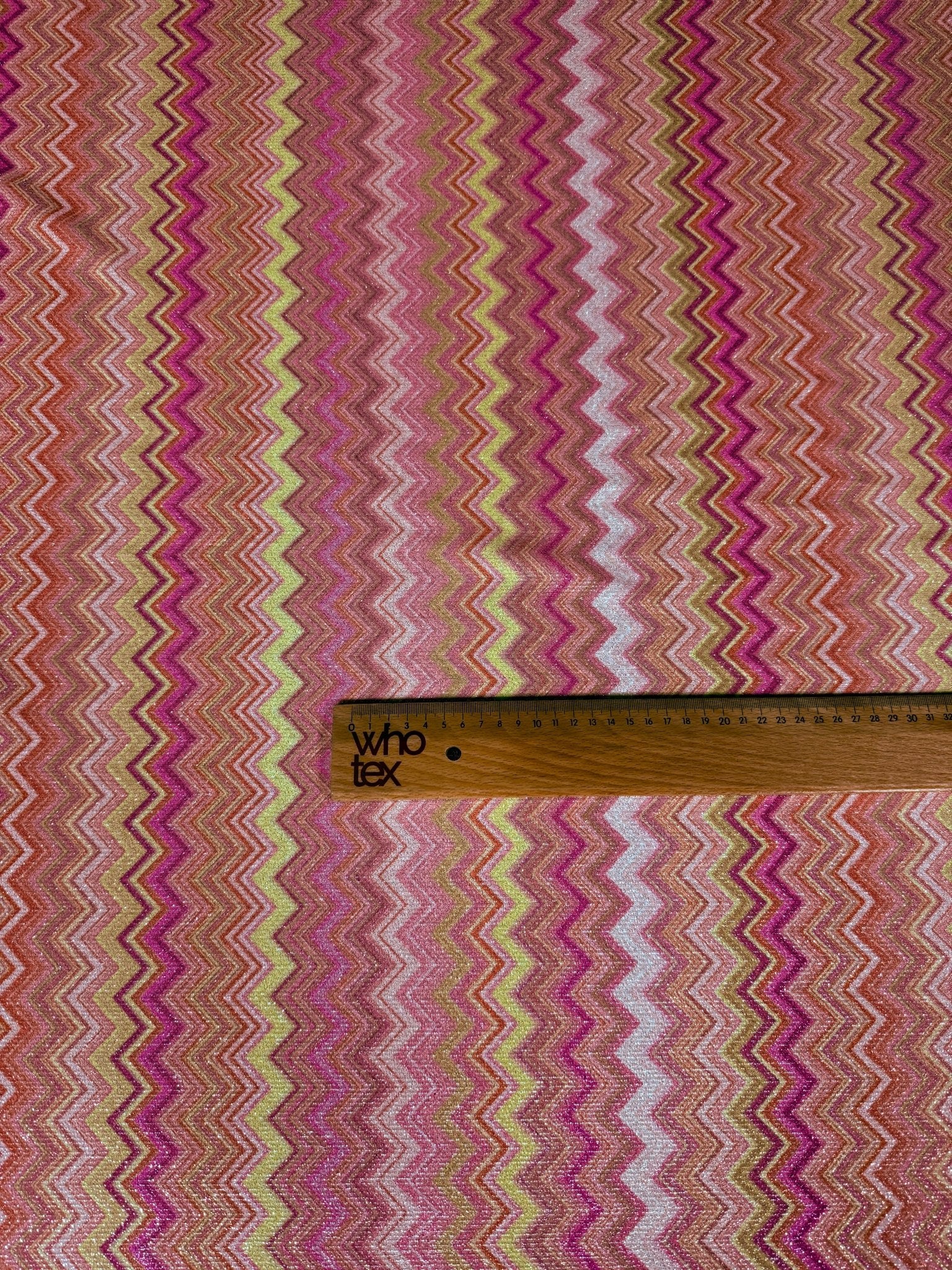 Pink Zigzag Knit Lurex Fabric - 4 - Way Stretch for Fashion and Crafts - Whotex Online Fabric Store