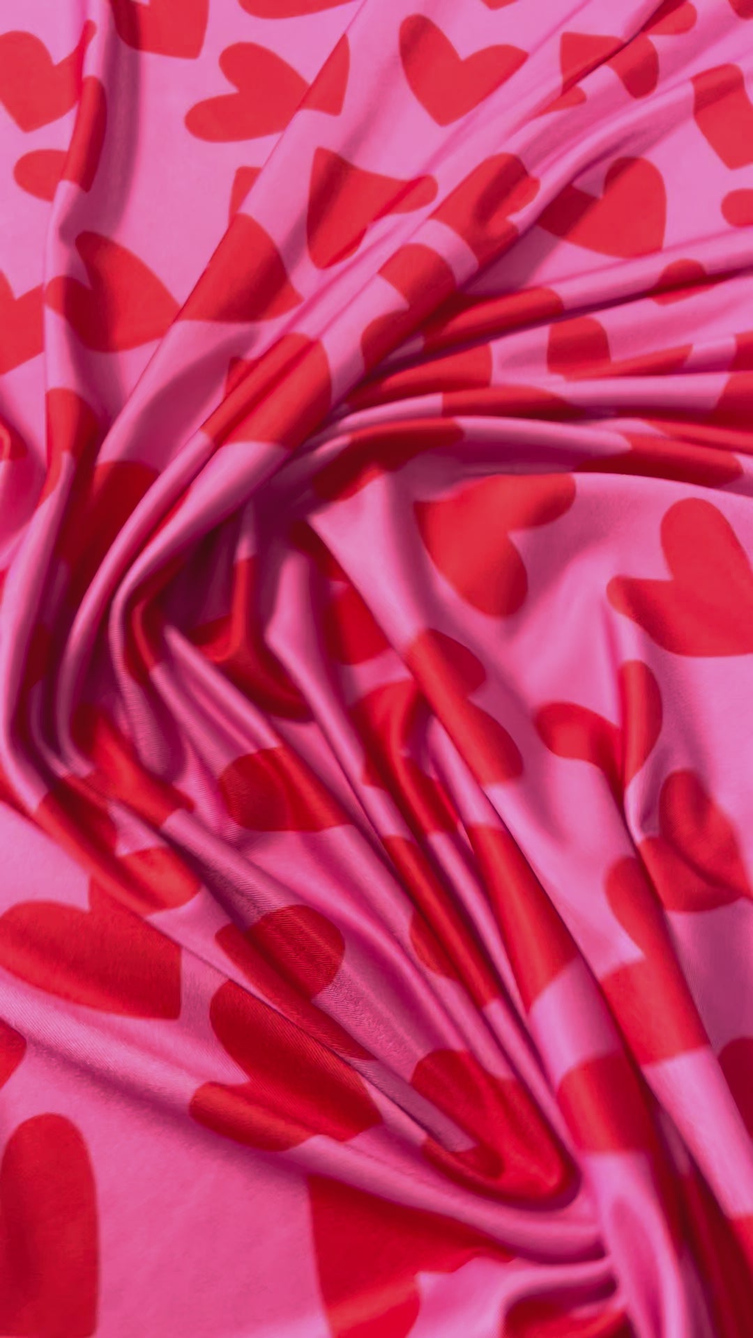 Pink Heart Print Spandex Fabric by the Metre – Soft Material