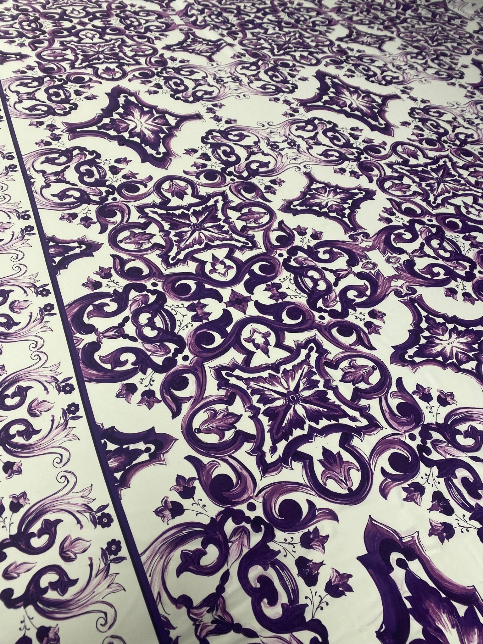Purple Baroque Floral Pattern Fabric - Whotex Online Fabric Store