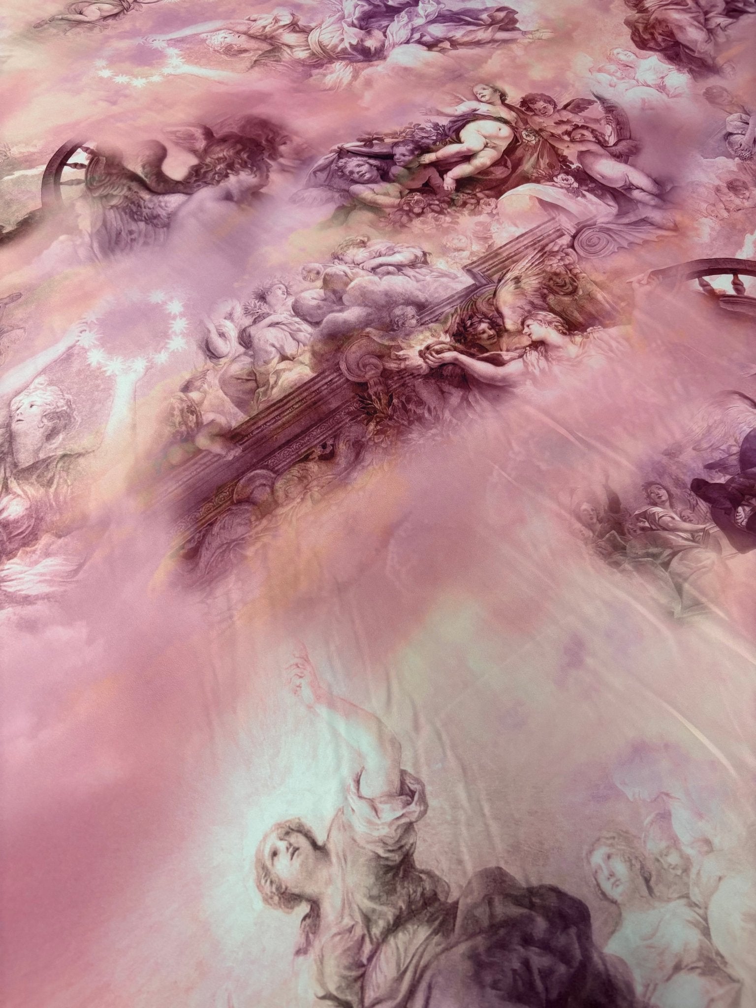Romantic Pink Chiffon Satin Fabric by the Metre – Renaissance Art Print - Whotex Online Fabric Store