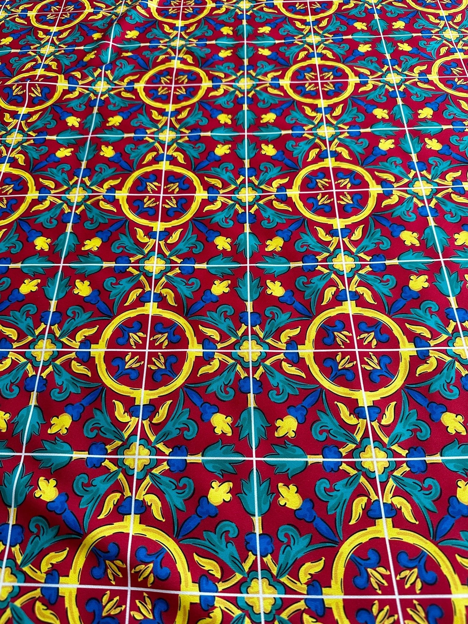 Sicilian Pattern Bordeaux coloured Fabric By The Yard - Whotex Online Fabric Store