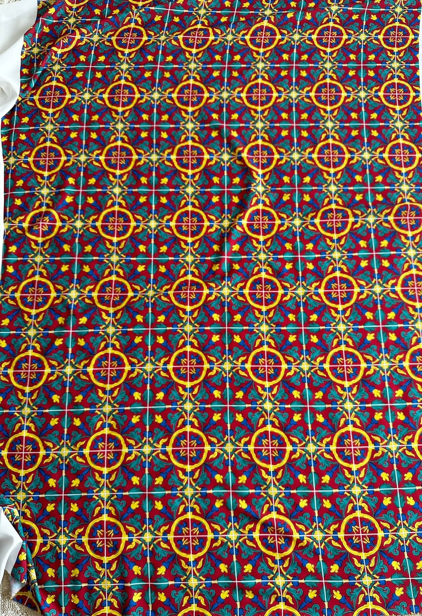 Sicilian Pattern Bordeaux coloured Fabric By The Yard - Whotex Online Fabric Store