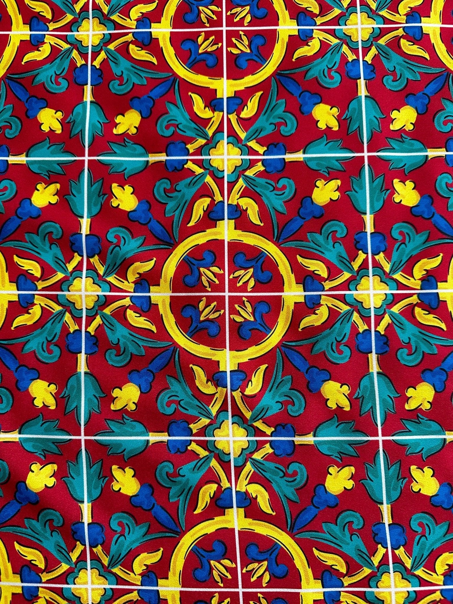 Sicilian Pattern Bordeaux coloured Fabric By The Yard - Whotex Online Fabric Store