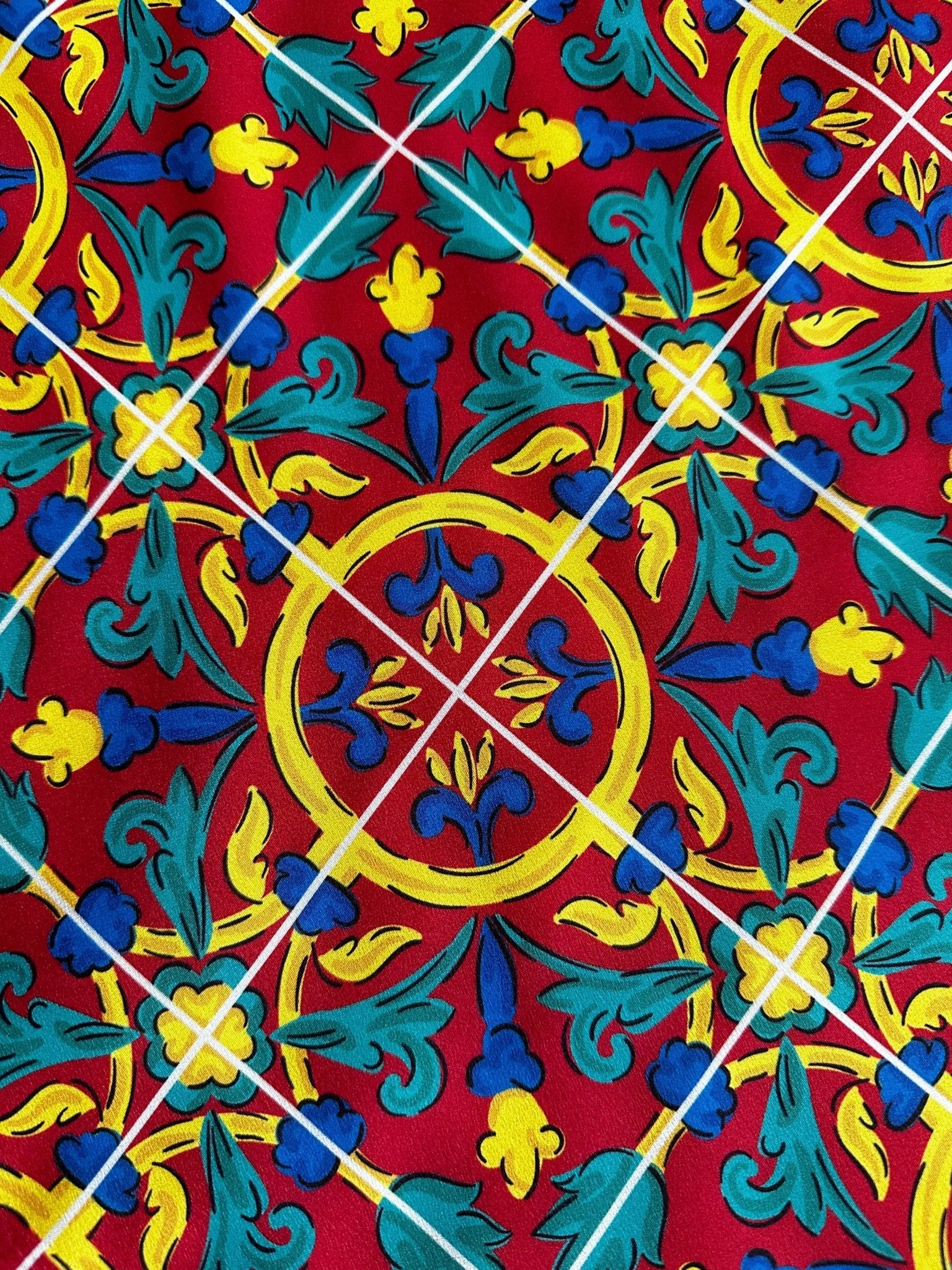 Sicilian Pattern Bordeaux coloured Fabric By The Yard - Whotex Online Fabric Store