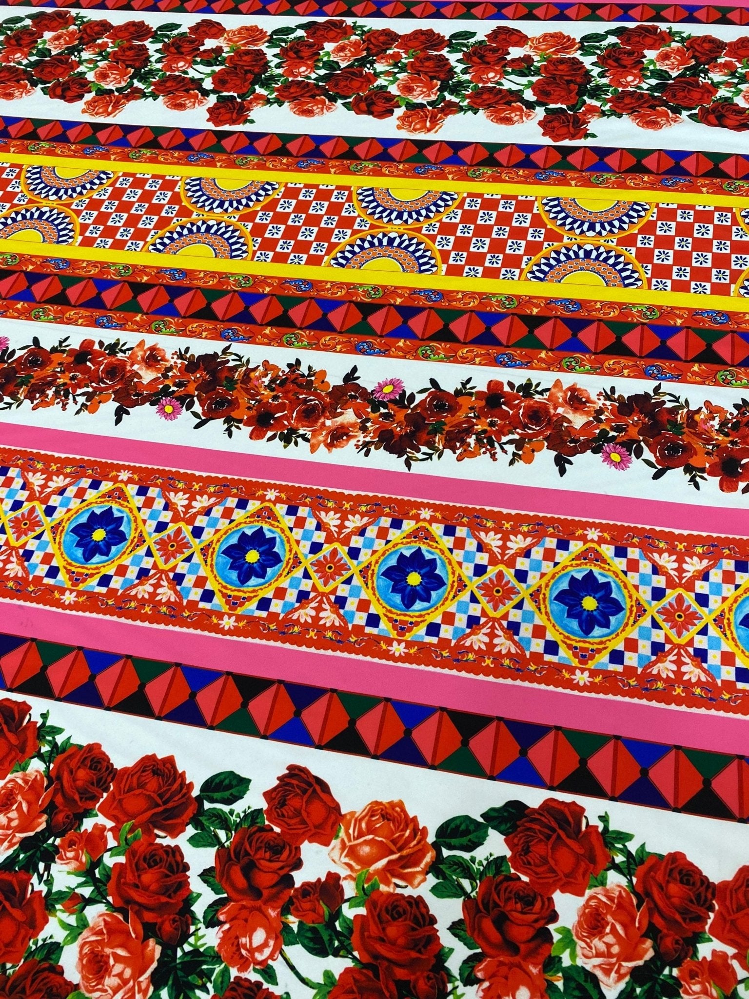 Sicilian Pattern Fabric, Floral Pattern Fabric, Desing Fabric By The Yard - Whotex Online Fabric Store