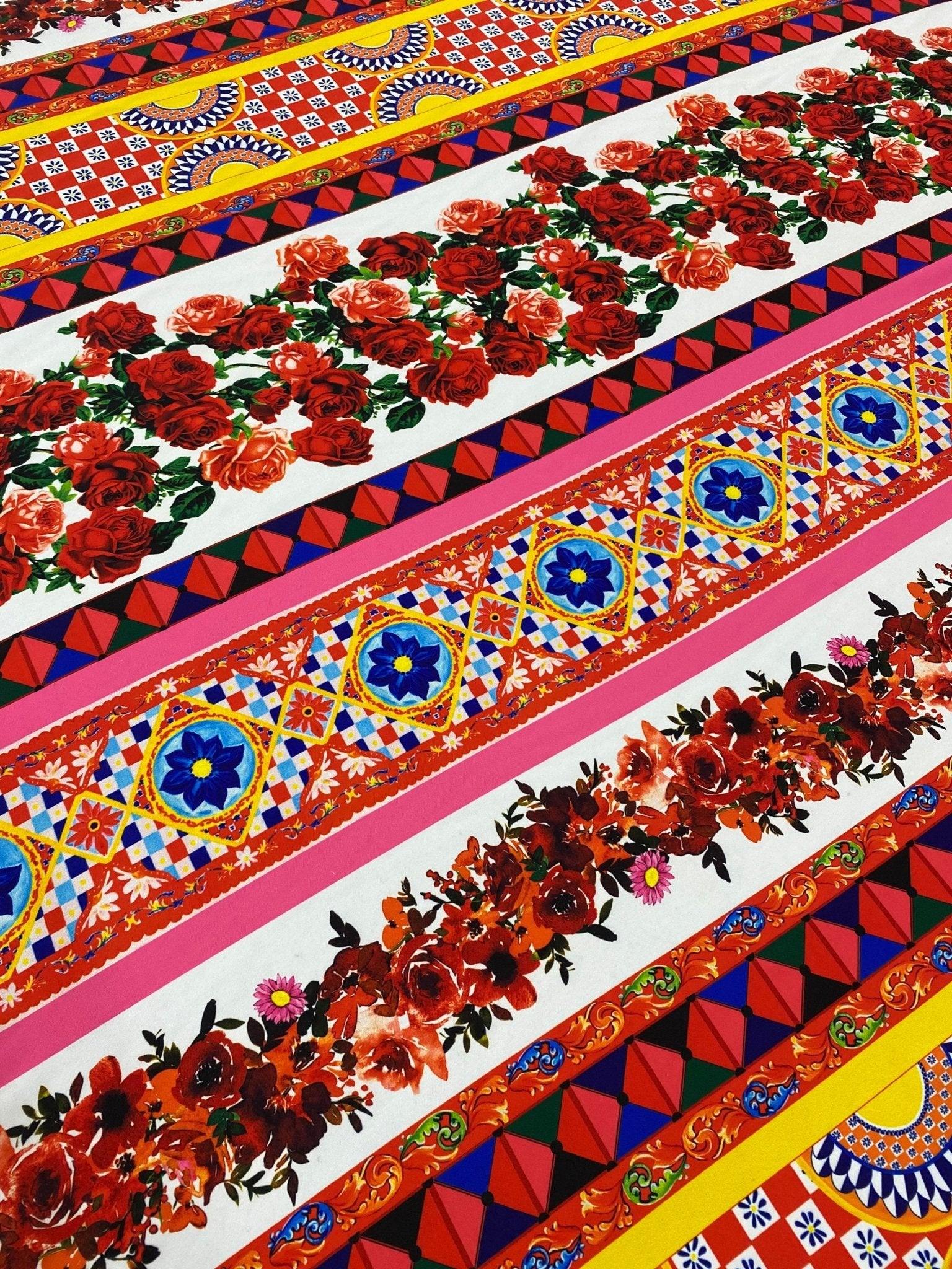 Sicilian Pattern Fabric, Floral Pattern Fabric, Desing Fabric By The Yard - Whotex Online Fabric Store