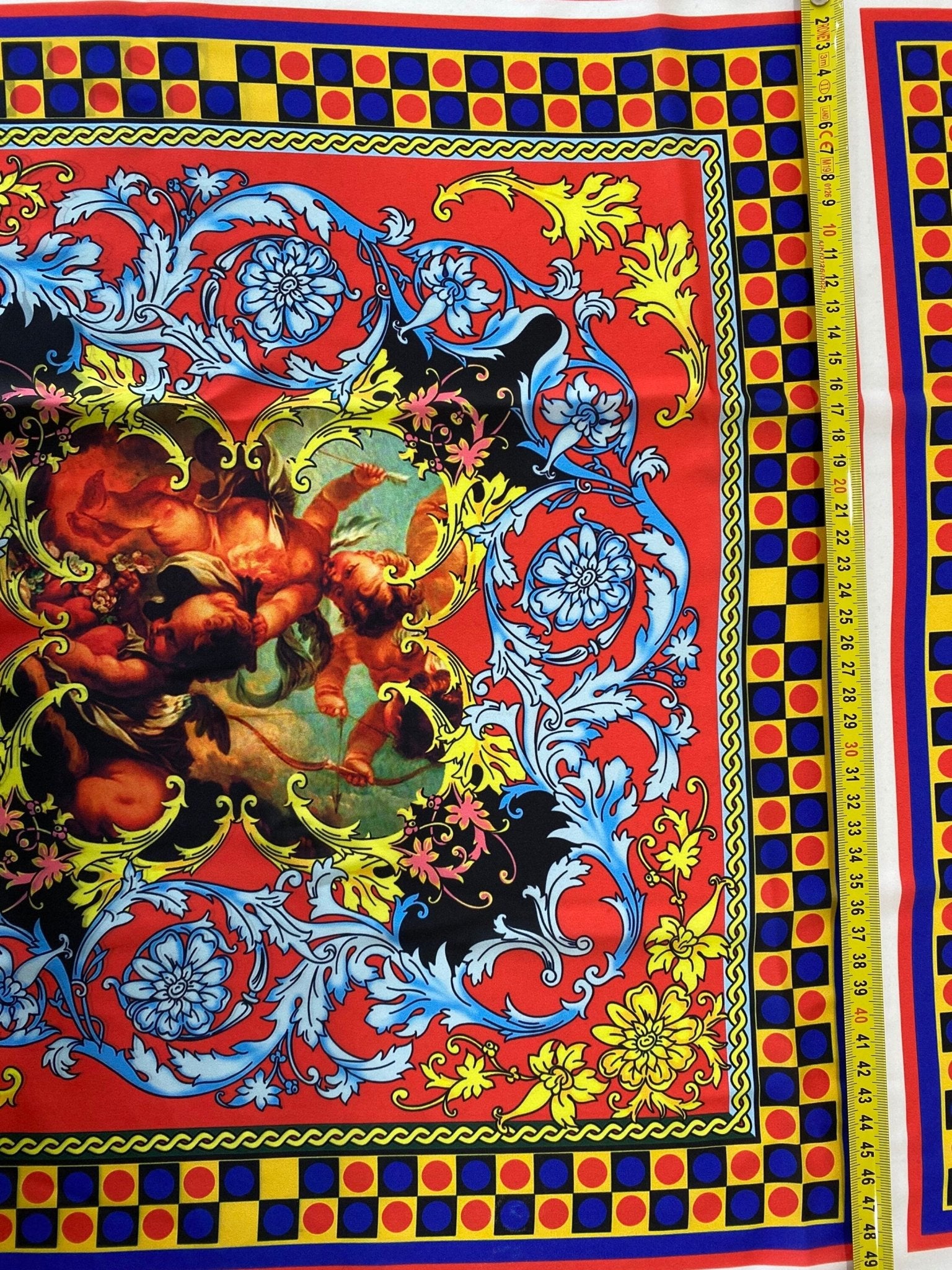 Sicilian Pattern Fabric, red blue Fabric - Whotex Online Fabric Store