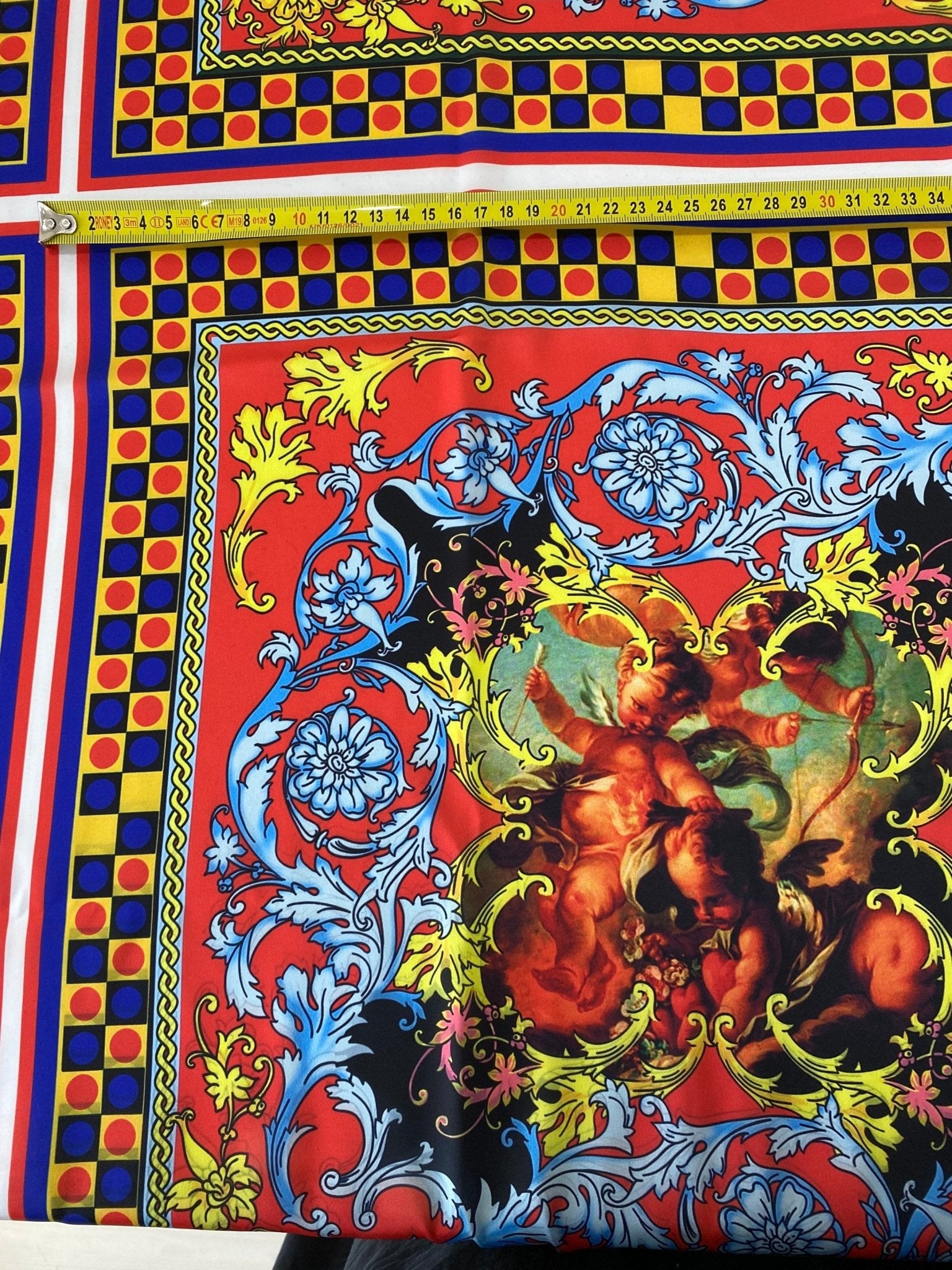 Sicilian Pattern Fabric, red blue Fabric - Whotex Online Fabric Store