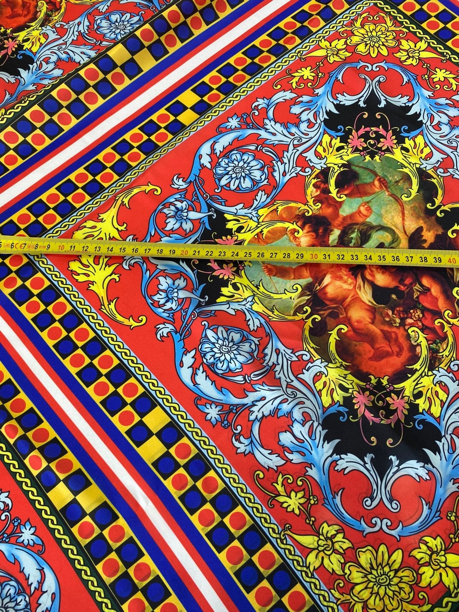 Sicilian Pattern Fabric, red blue Fabric - Whotex Online Fabric Store