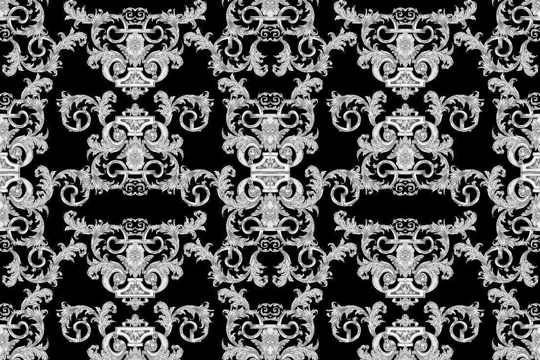 Silver Baroque Pattern Fabric - Whotex Online Fabric Store