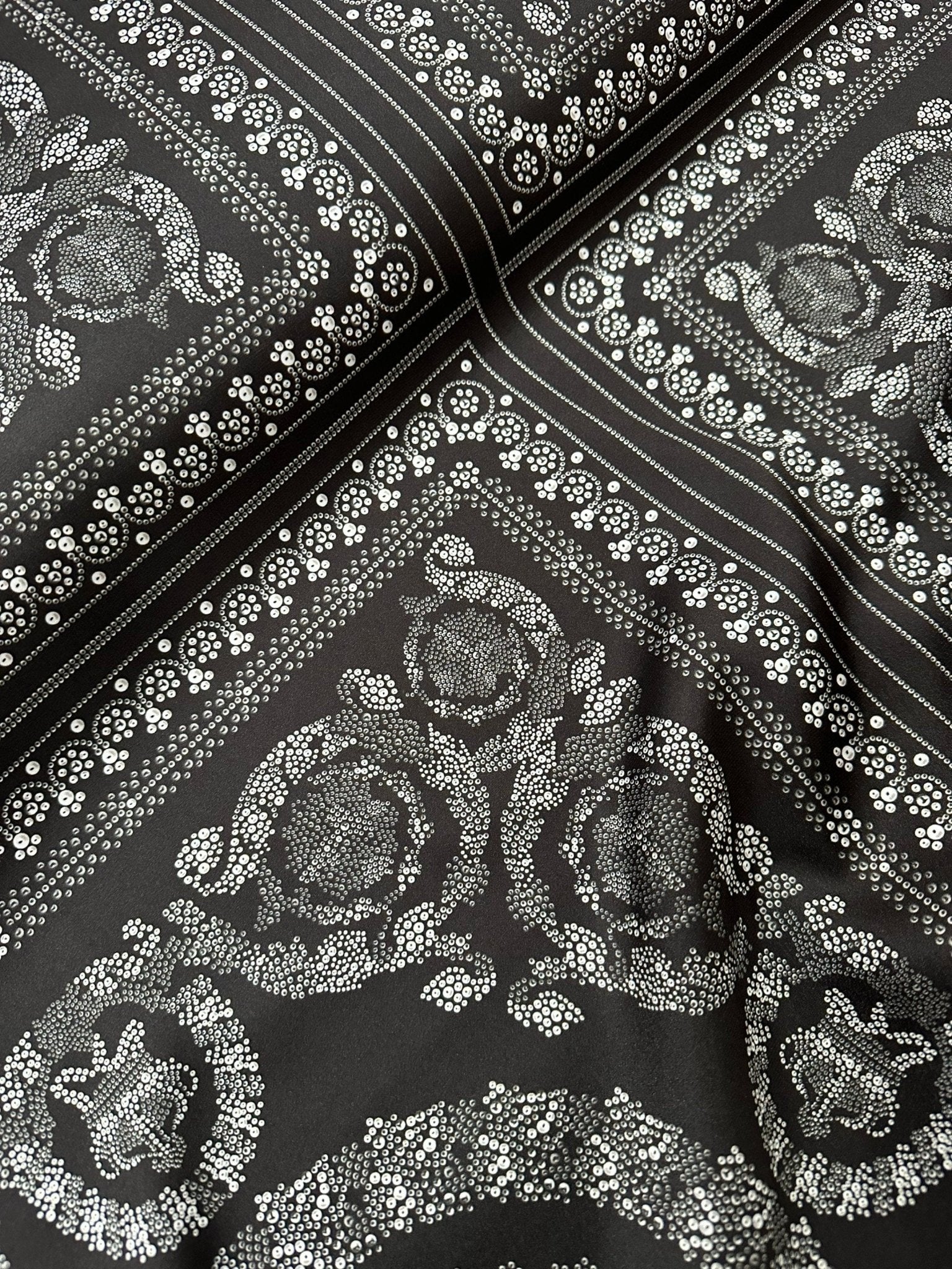 Silver Baroque Pattern Fabric , by the yard - Whotex Online Fabric Store
