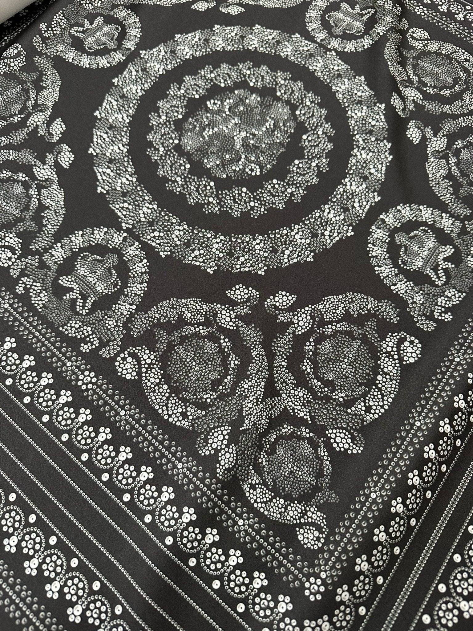 Silver Baroque Pattern Fabric , by the yard - Whotex Online Fabric Store