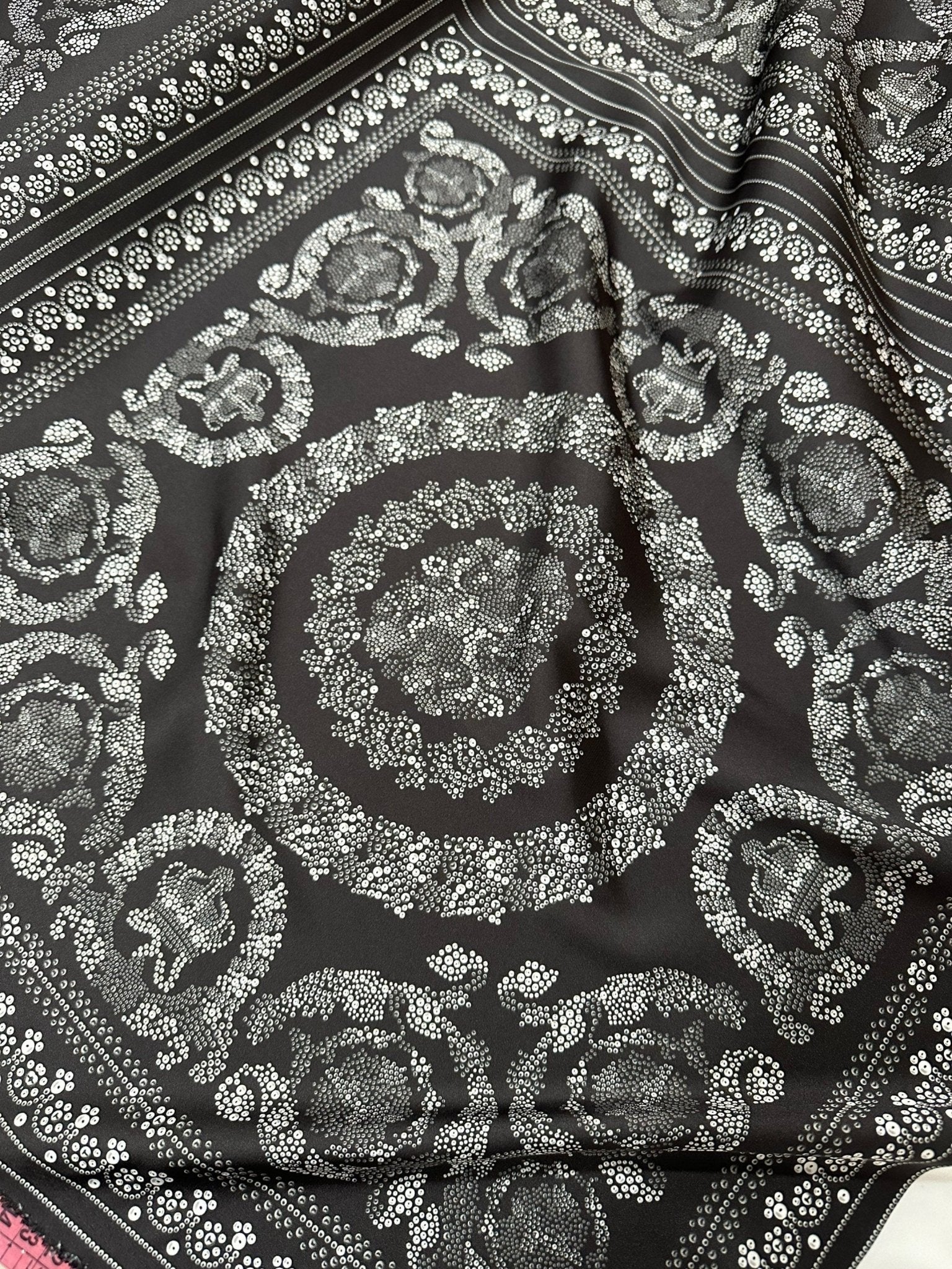 Silver Baroque Pattern Fabric , by the yard - Whotex Online Fabric Store