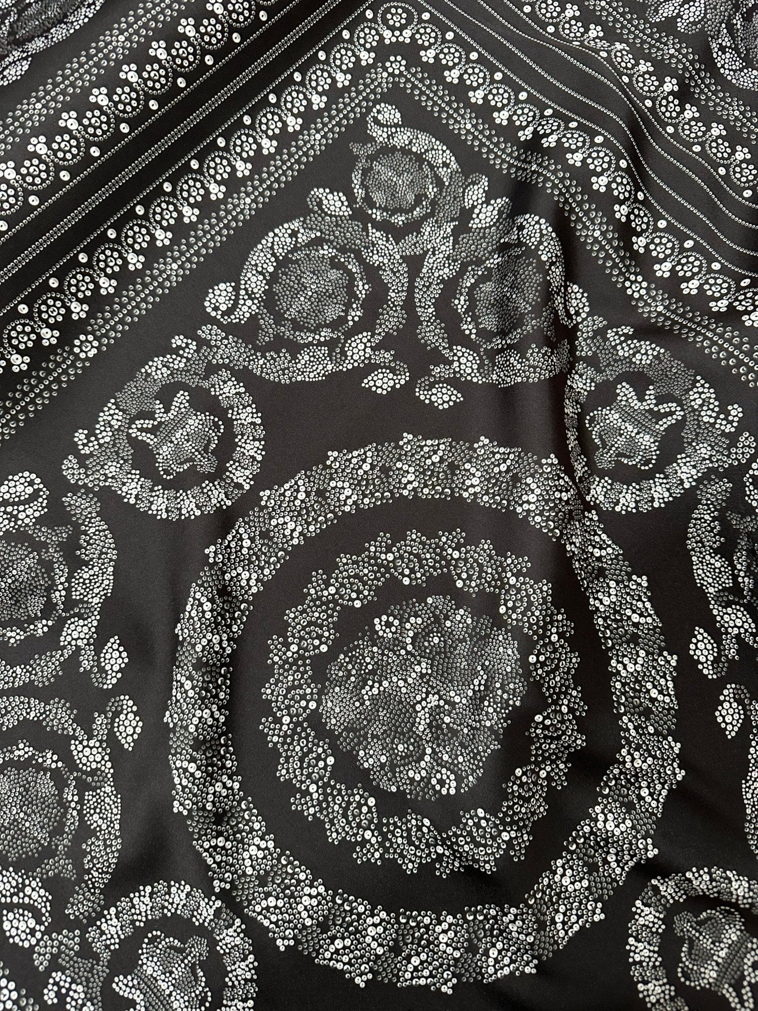 Silver Baroque Pattern Fabric , by the yard - Whotex Online Fabric Store