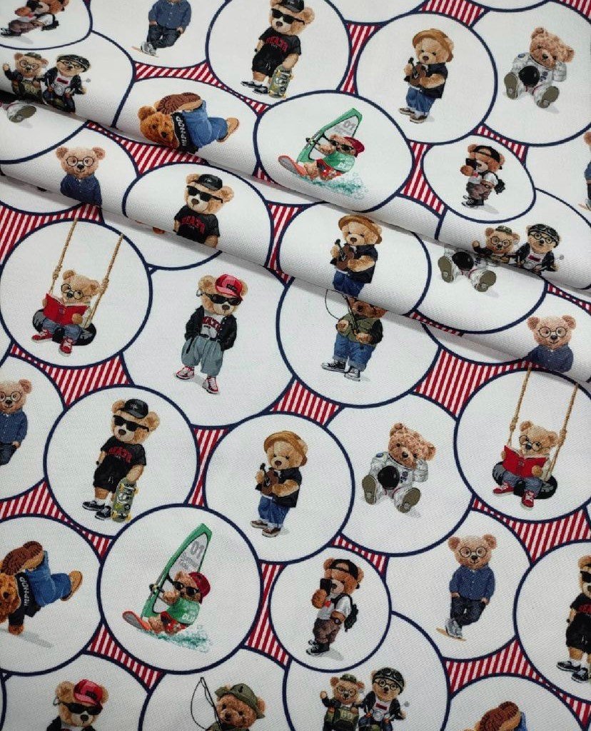 Teddy Bear Pattern Upholstery Fabric, Digital print Fabric, outdoor runner curtain pillow bags Fabric - Whotex Online Fabric Store