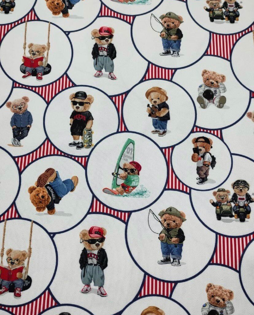 Teddy Bear Pattern Upholstery Fabric, Digital print Fabric, outdoor runner curtain pillow bags Fabric - Whotex Online Fabric Store
