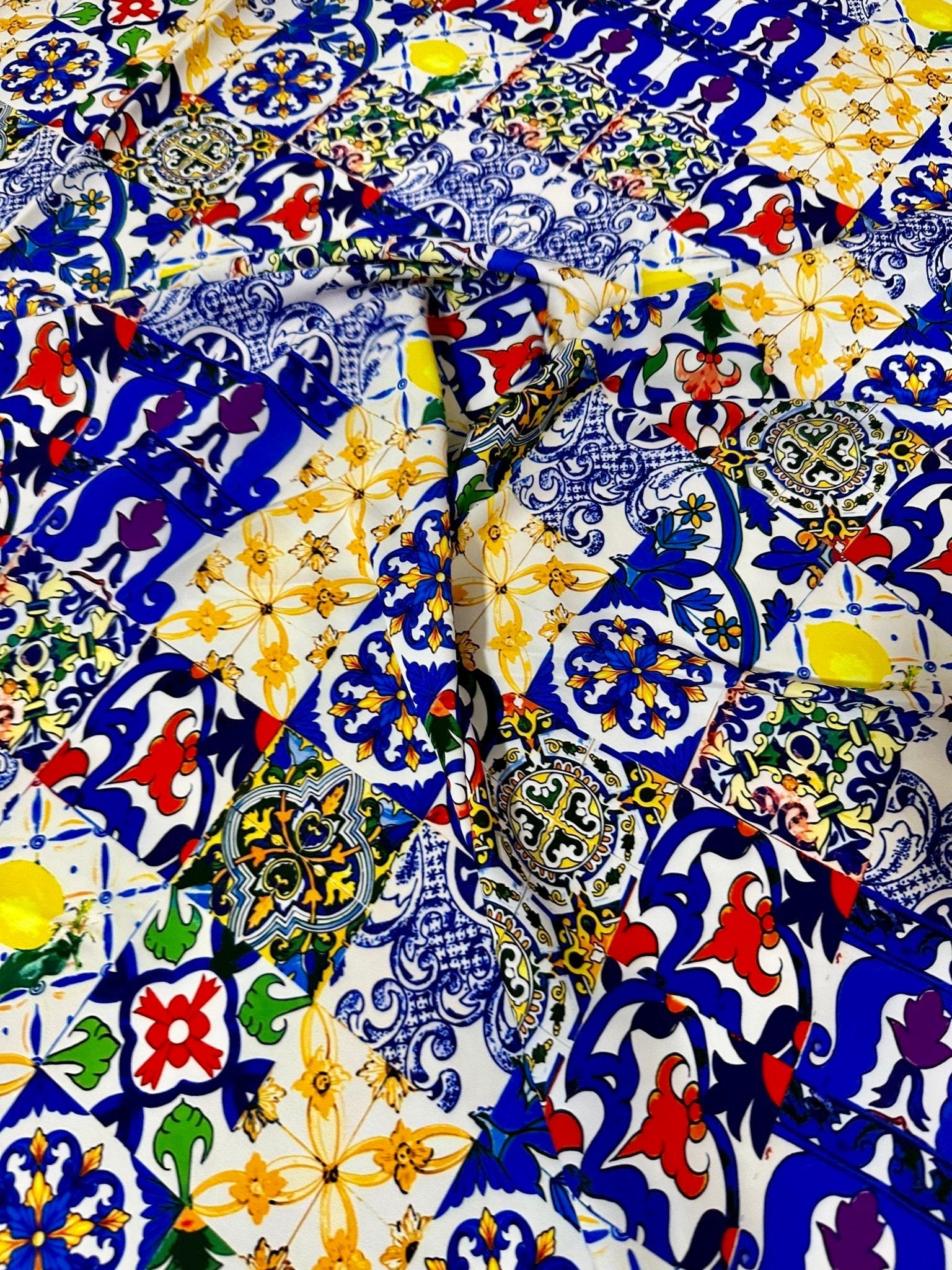 Tile Pattern Fabric By The Yard - Whotex Online Fabric Store