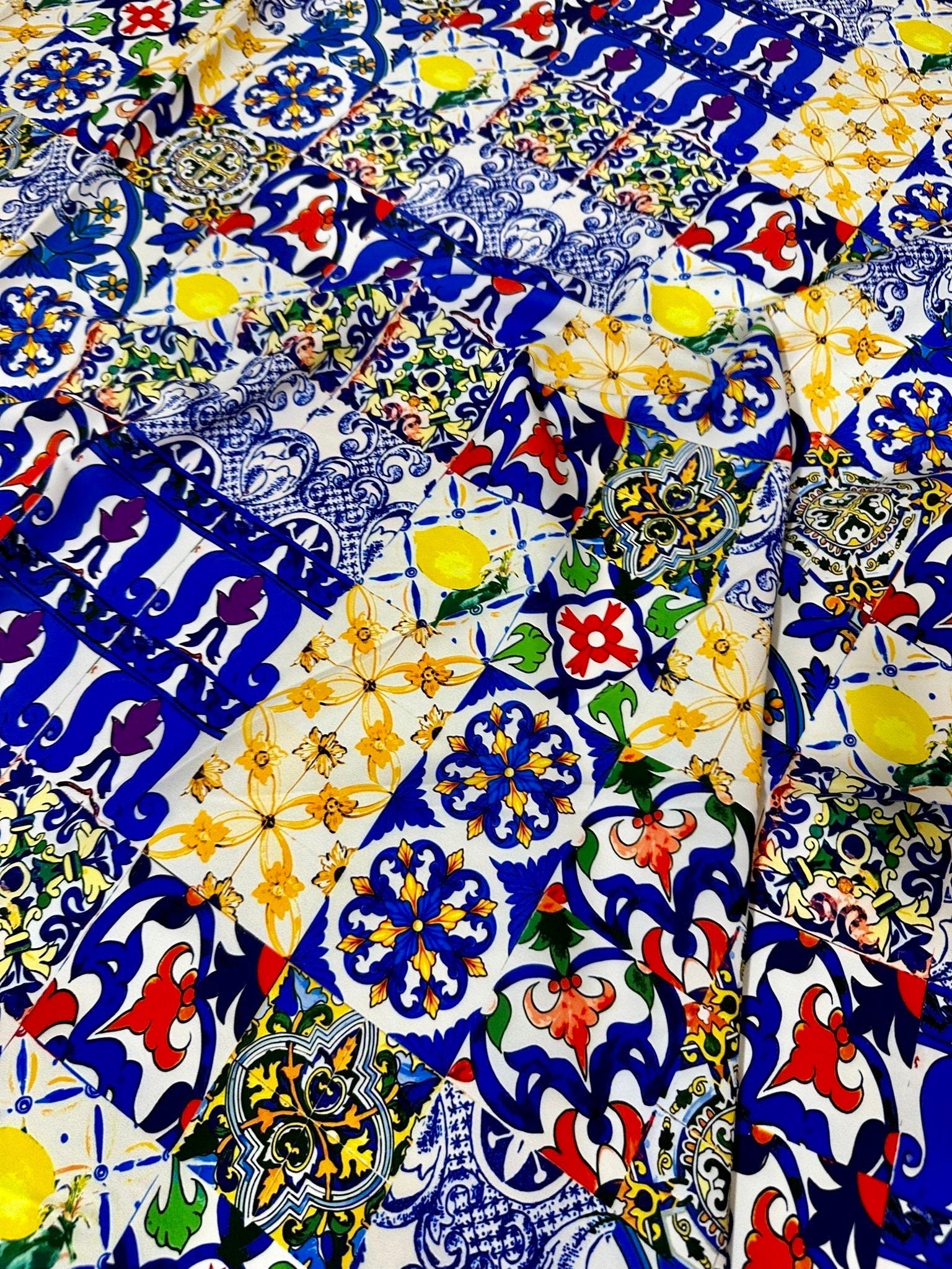 Tile Pattern Fabric By The Yard - Whotex Online Fabric Store