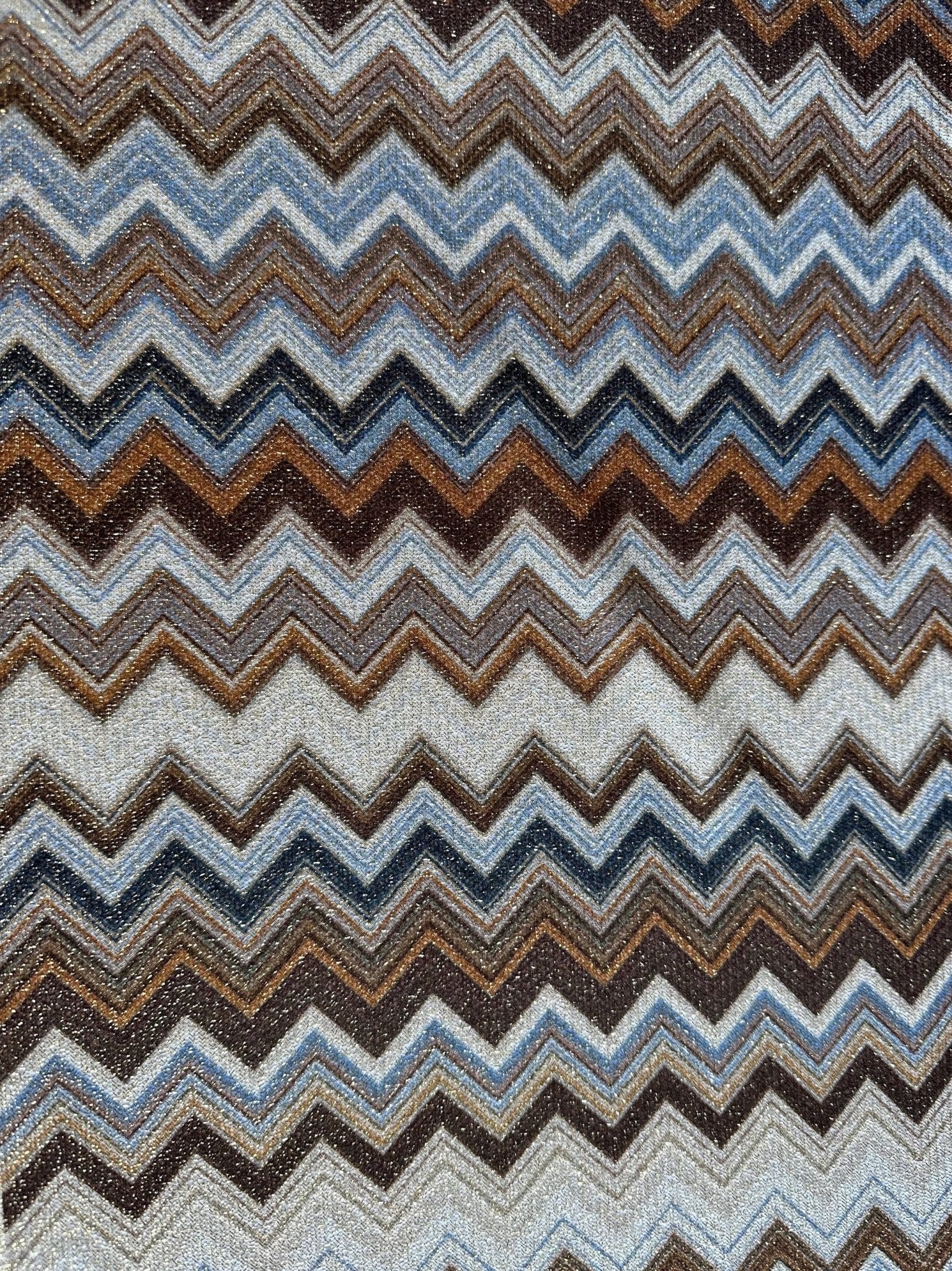 Zigzag Pattern Knit Fabric, Lurex Fabric, 4 - Way Stretch - Whotex Online Fabric Store