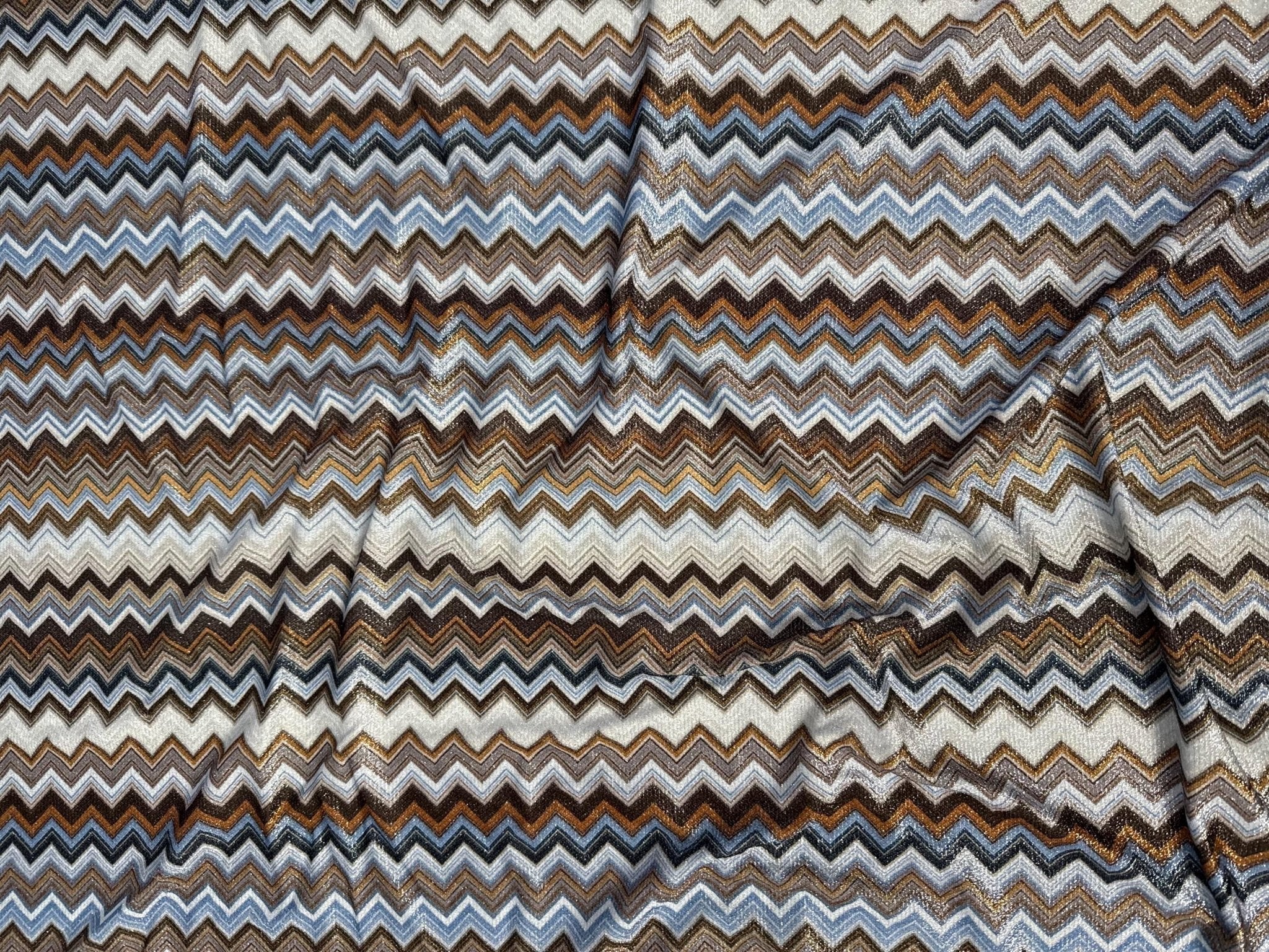 Zigzag Pattern Knit Fabric, Lurex Fabric, 4 - Way Stretch - Whotex Online Fabric Store