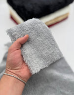 Welsoft Double-Sided Plush Fabric by the Metre – Ultra-Soft Fleece for Blankets & Loungewear sample swatch in gray.
