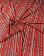 4 - Way Stretch Pink Red Zigzag Knit Fabric with Lurex Accent - Whotex Fabrics London