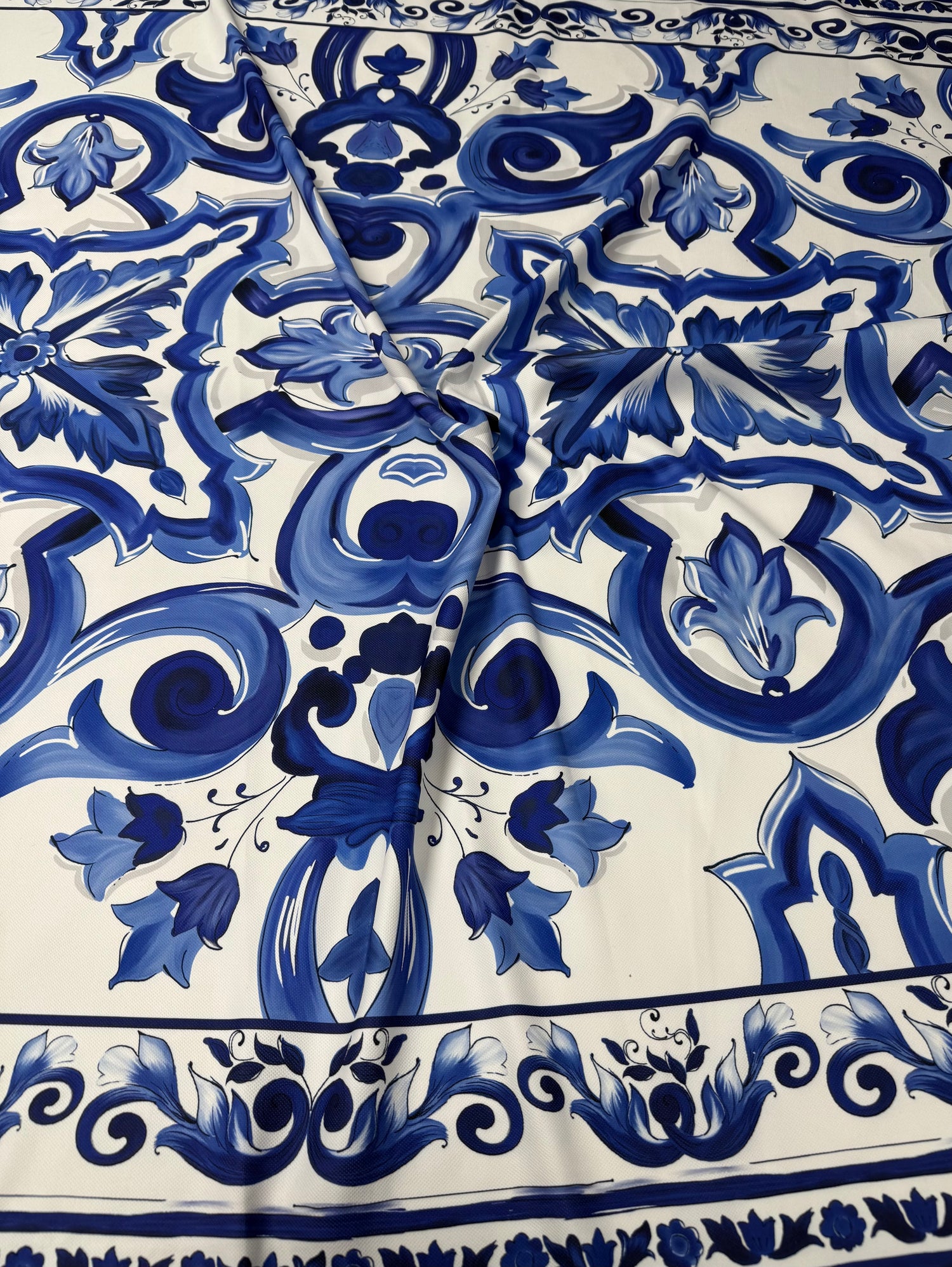 Blue Baroque Upholstery Fabric by the Metre