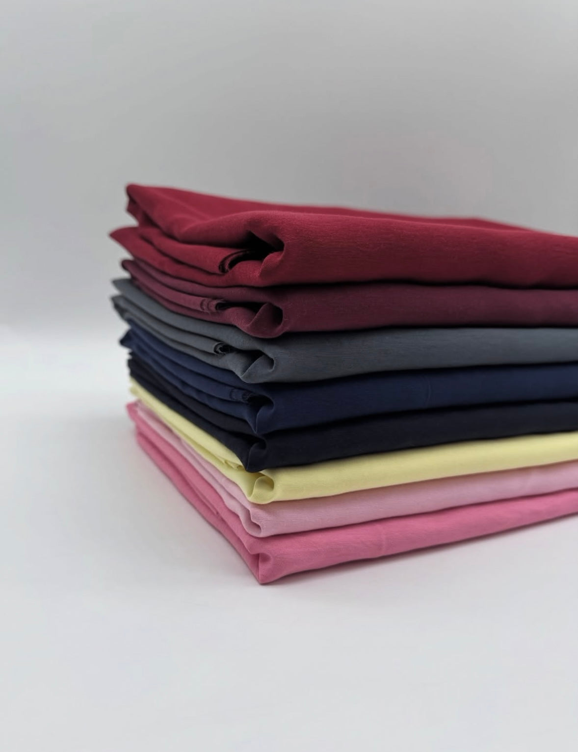 Modal Cupro Fabric by the Metre – Silk-Touch Floss Finish with Elegant Drape in various colors stacked