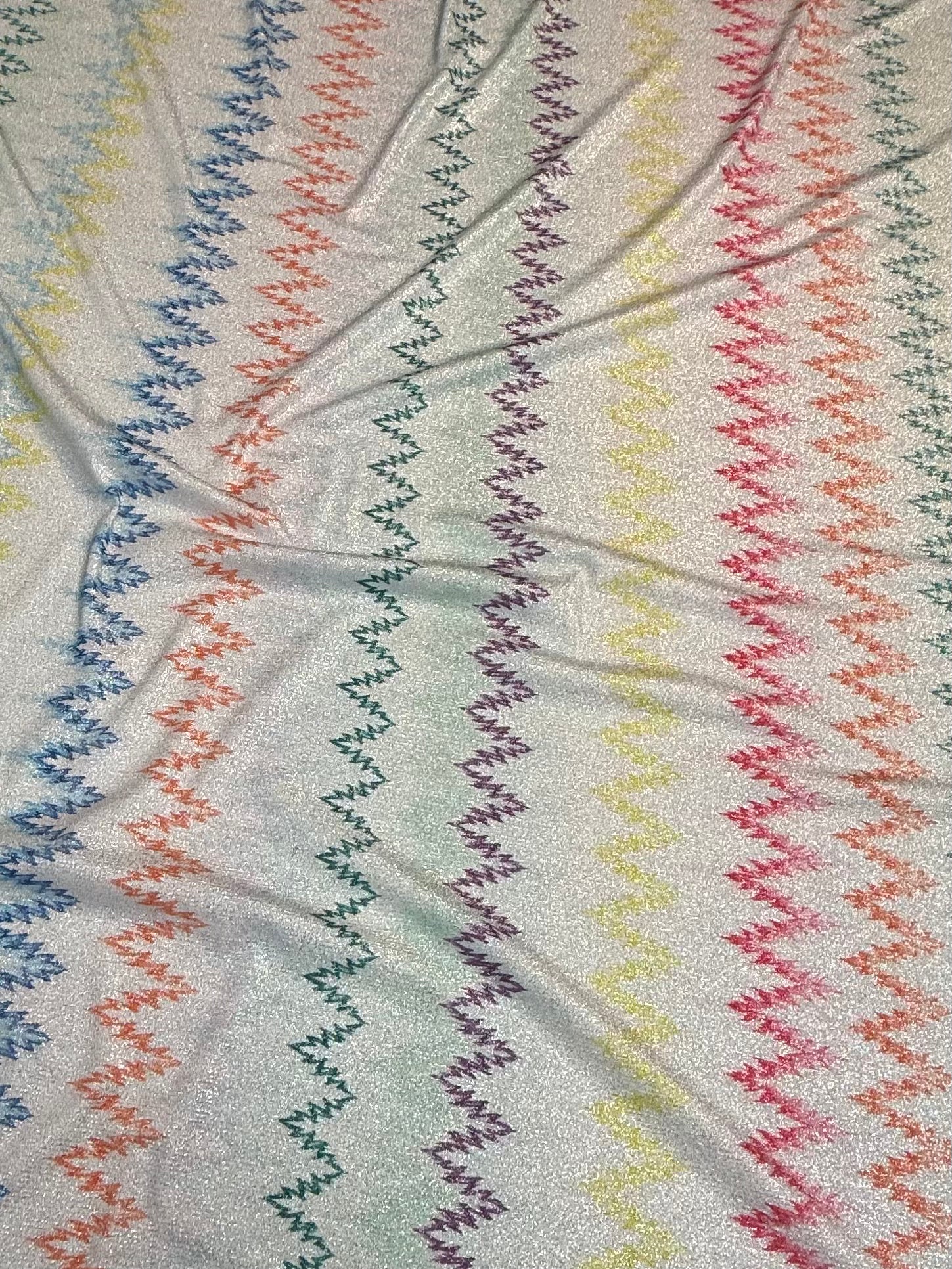 Pastel Rainbow Zigzag Fabric by the Metre
