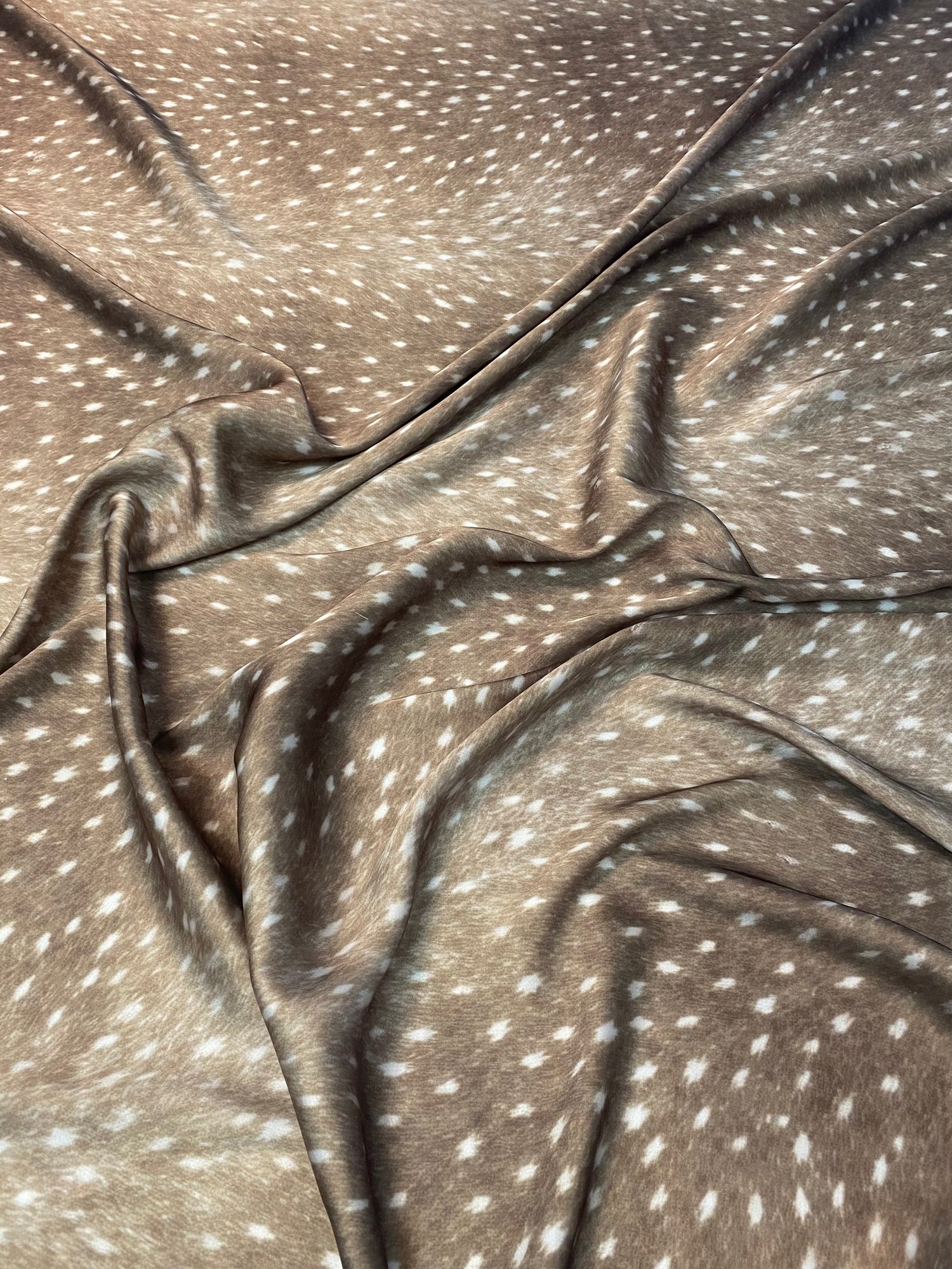 Taupe Fawn Deer Print Fabric by the Metre