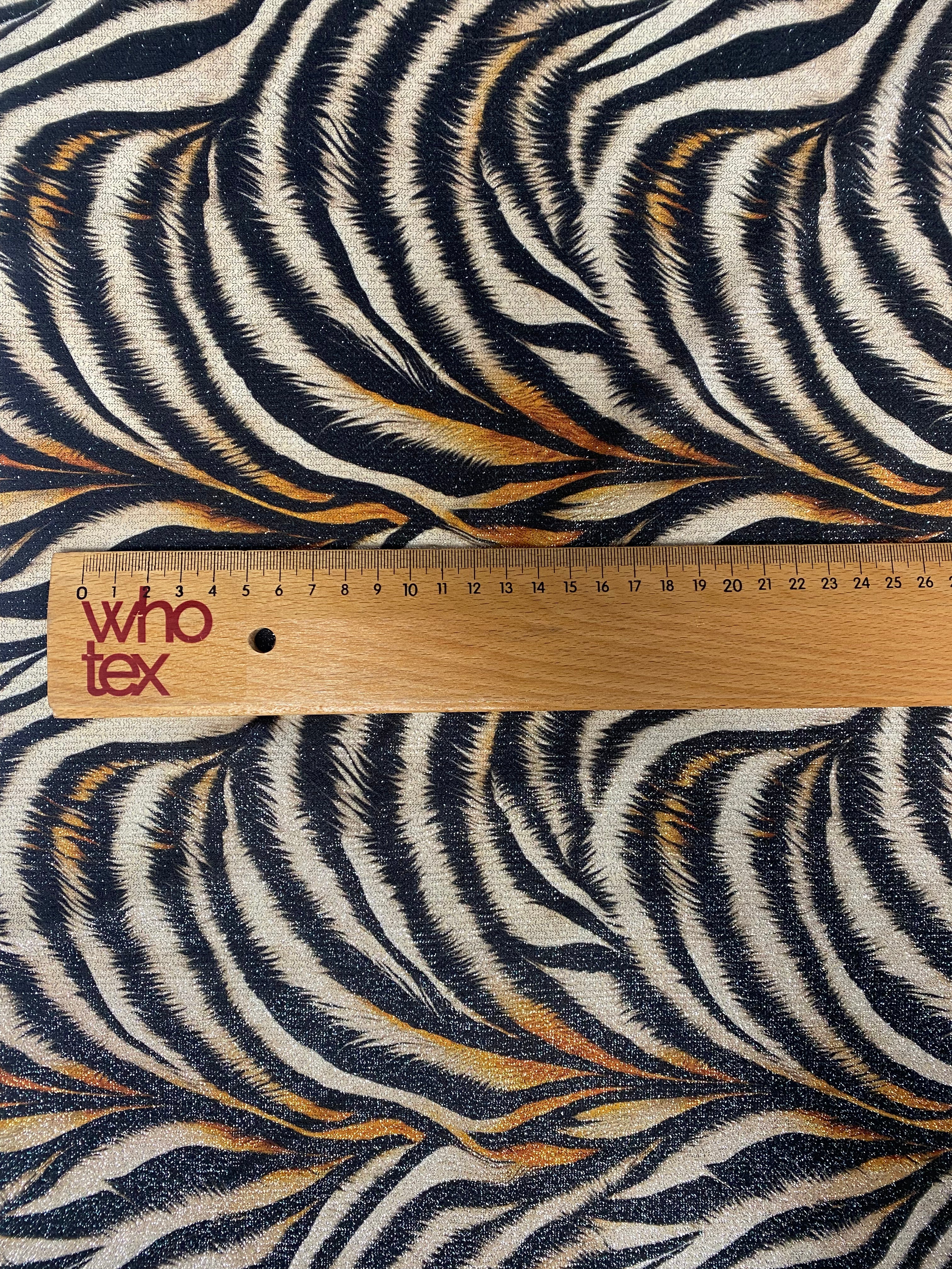 Gold Lurex Tiger Fabric