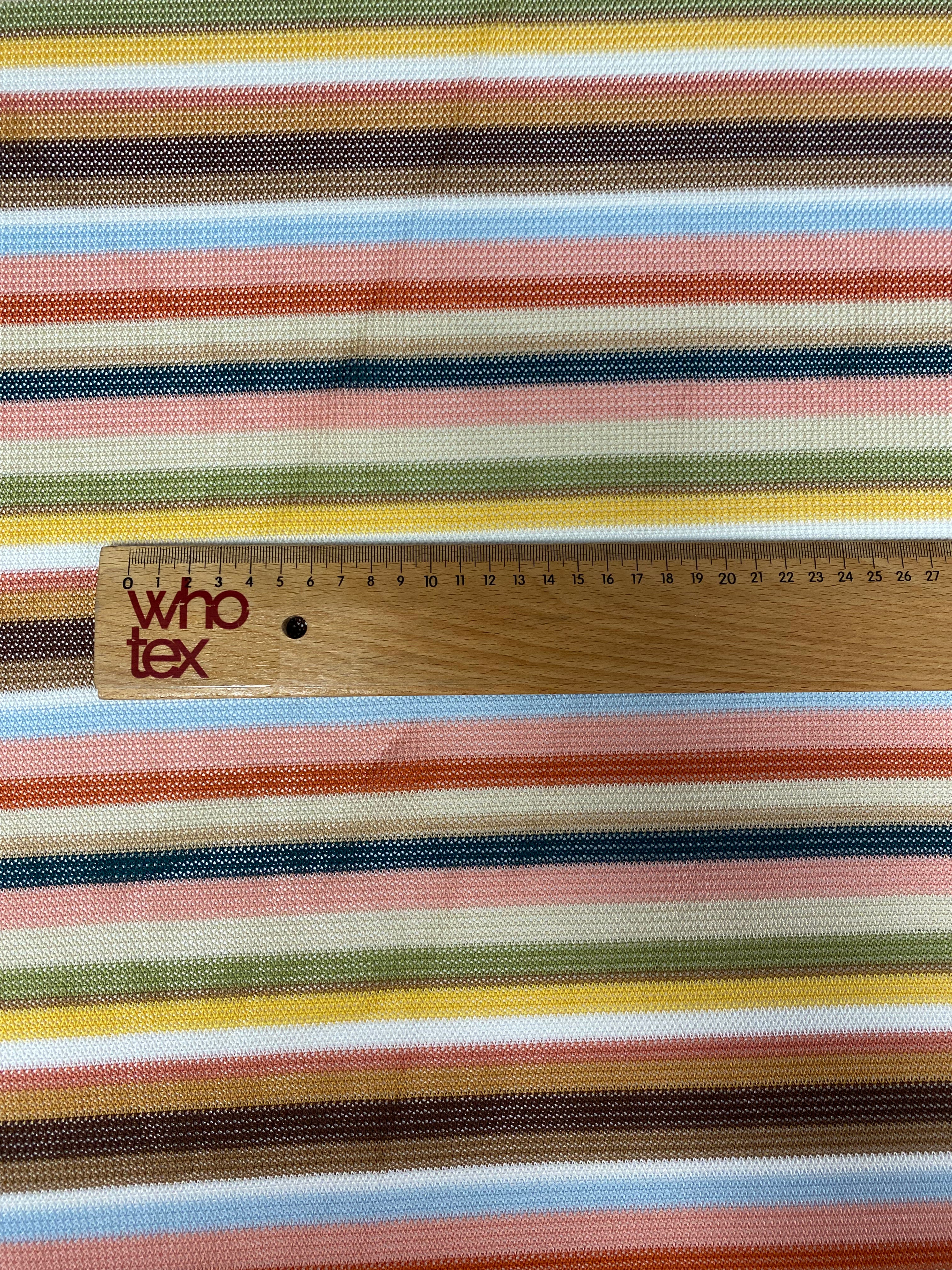 Multicolor Striped Woven Fabric