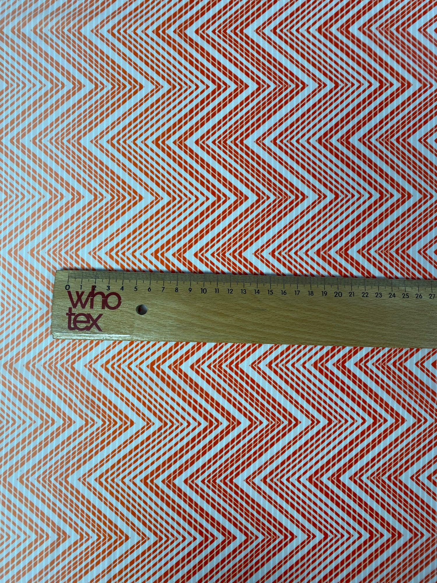 Red and White Chevron Fabric