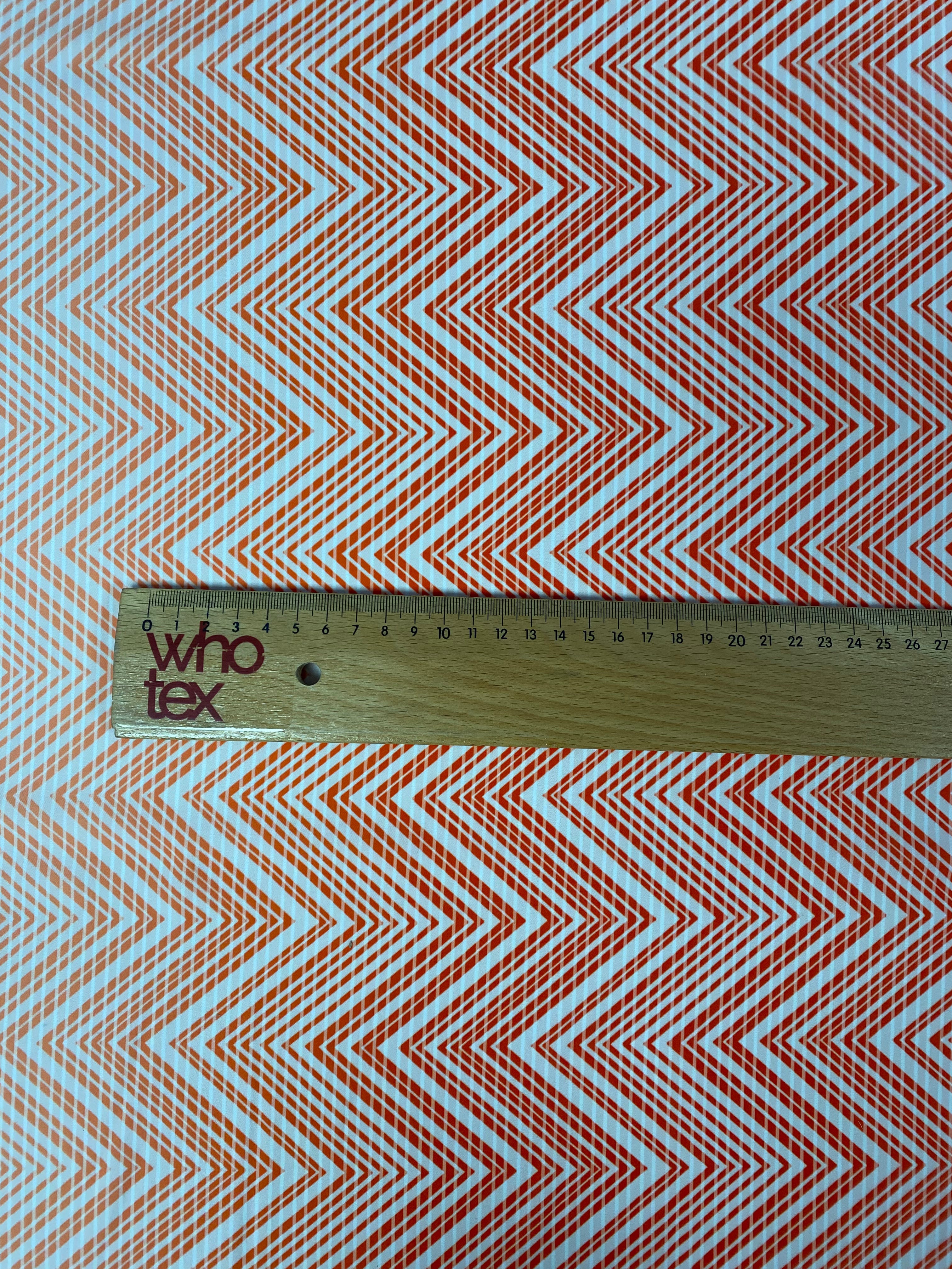 Red and White Chevron Fabric