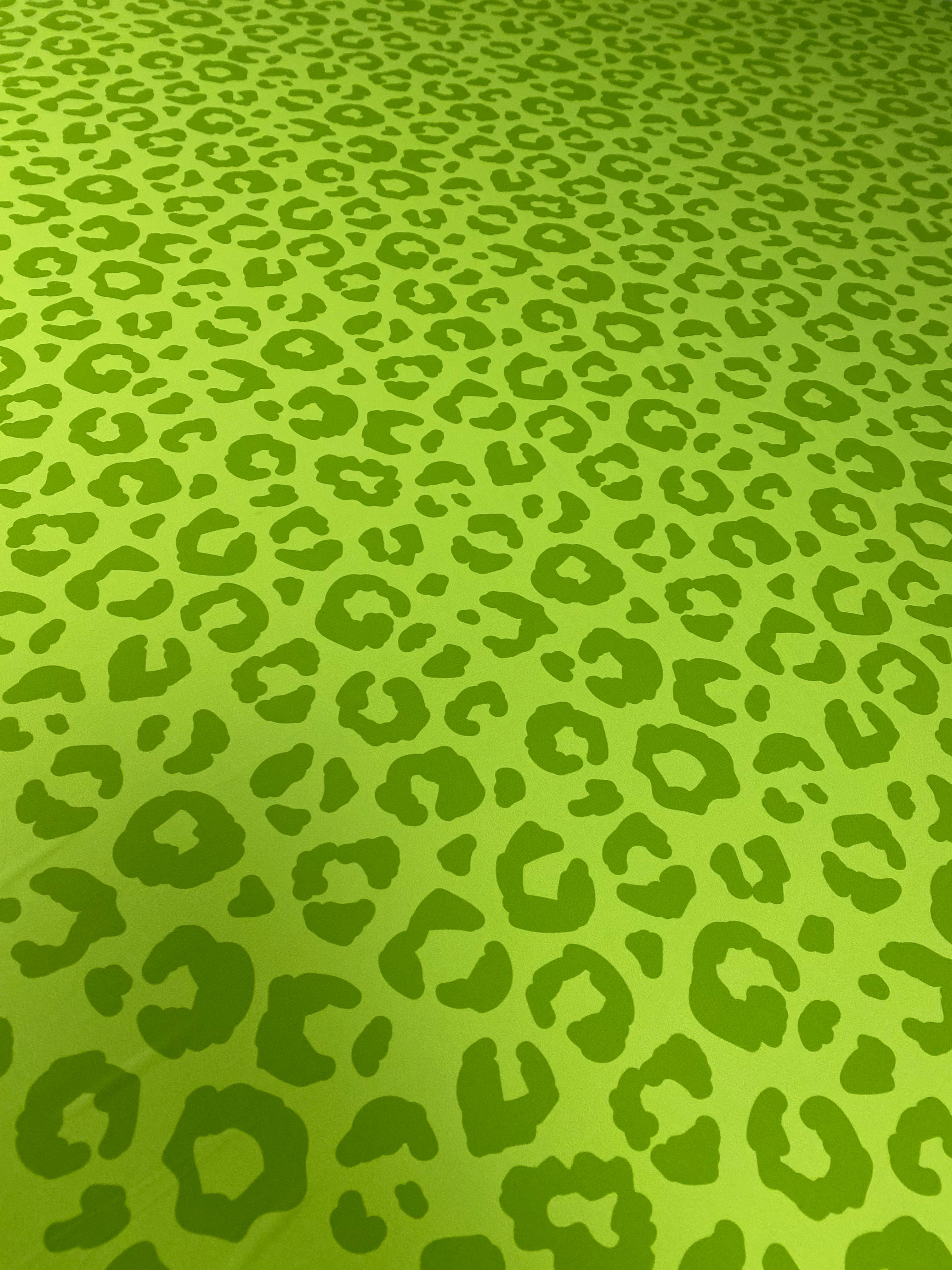 Neon Green Leopard Print Fabric